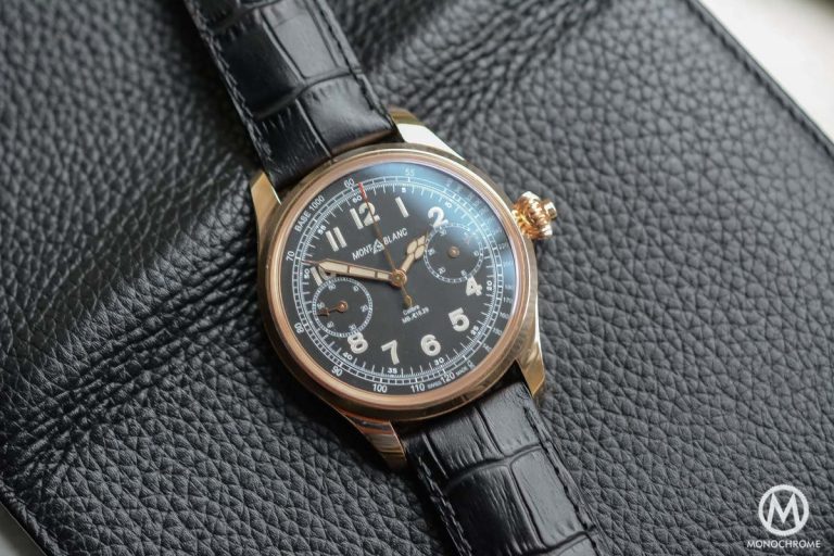 Montblanc 1858 Chronograph Tachymeter - Villeret CHronograph Monopusher ref. 112637 - cover