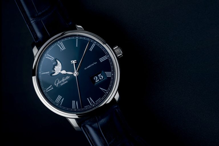 Glashuute Original Senator Panorama Date Moon Phase Boutique Edition Blue Dial