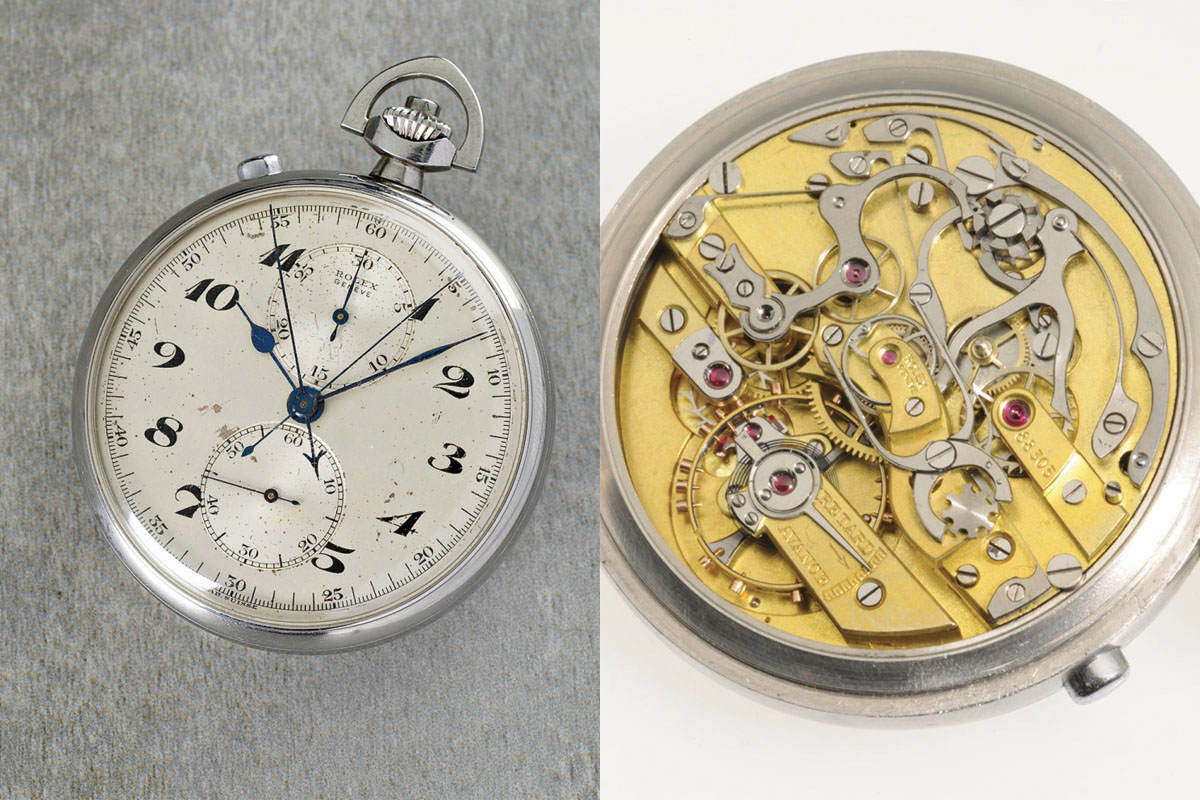 Rolex rattrapante chronograph pocket watch - Dr Crott Auctions