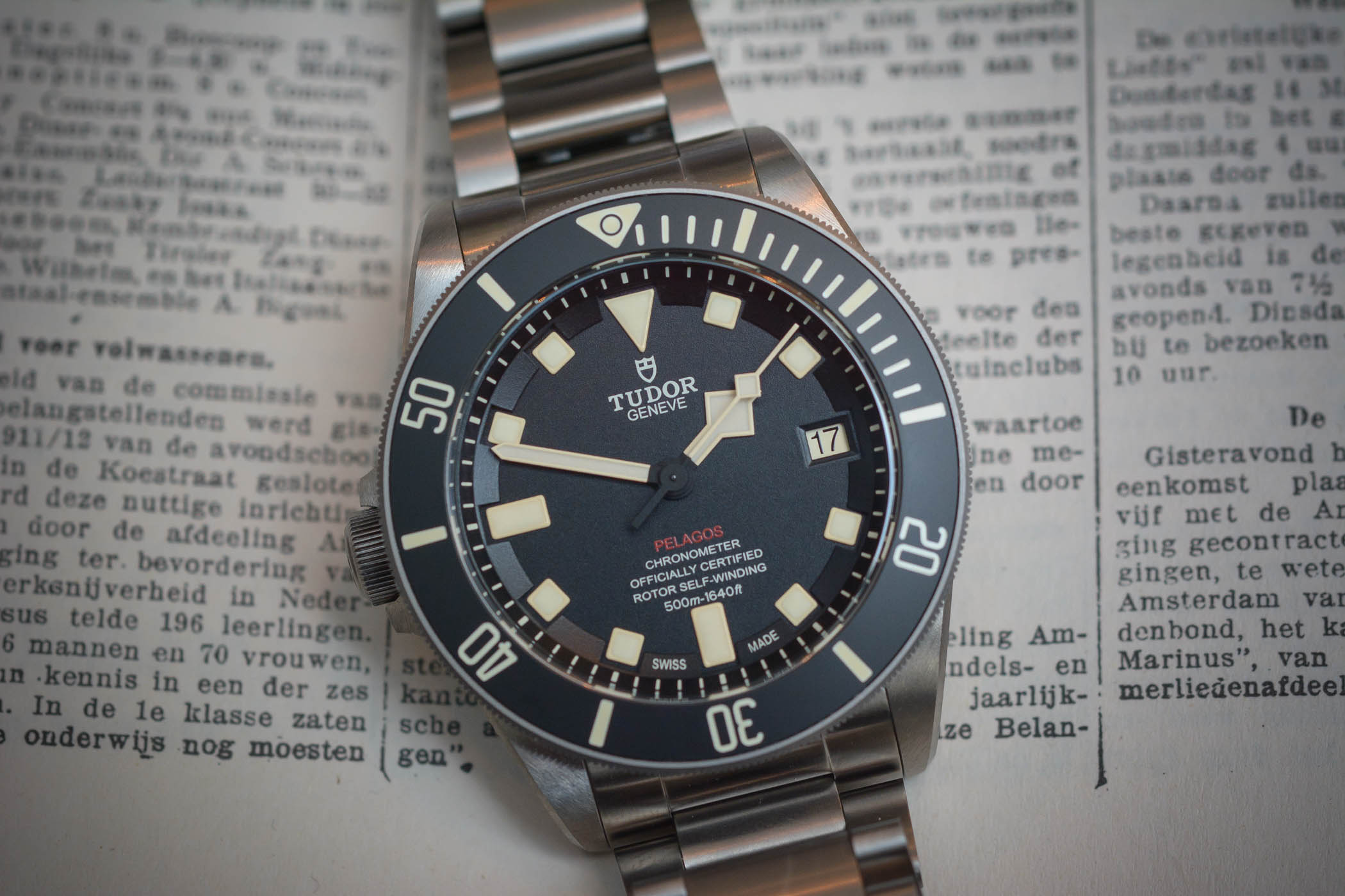 Tudor Pelagos LHD The Tudor Pelagos 'Lefty' LHD 25610TNL from 2016.