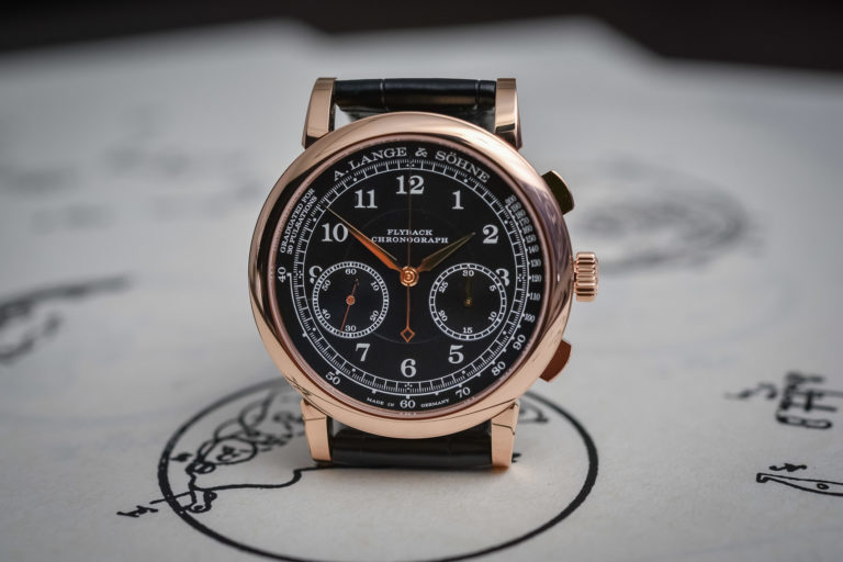 A Lange Sohne 1815 Chronograph Black Dial Rose Gold - SIHH 2018