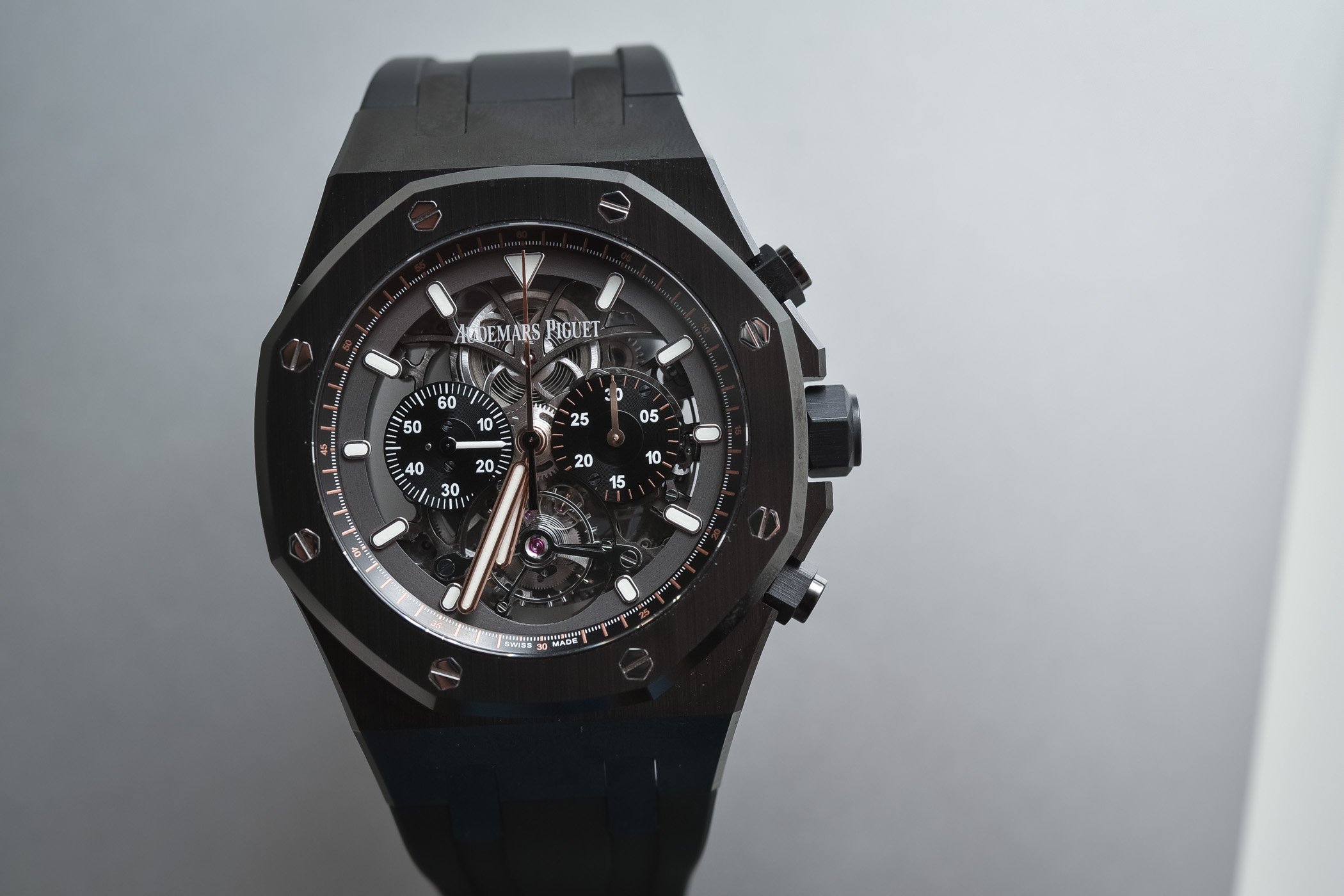 Audemars Piguet Royal Oak Tourbillon Chronograph Openworked Black Ceramic ref. 26343CE