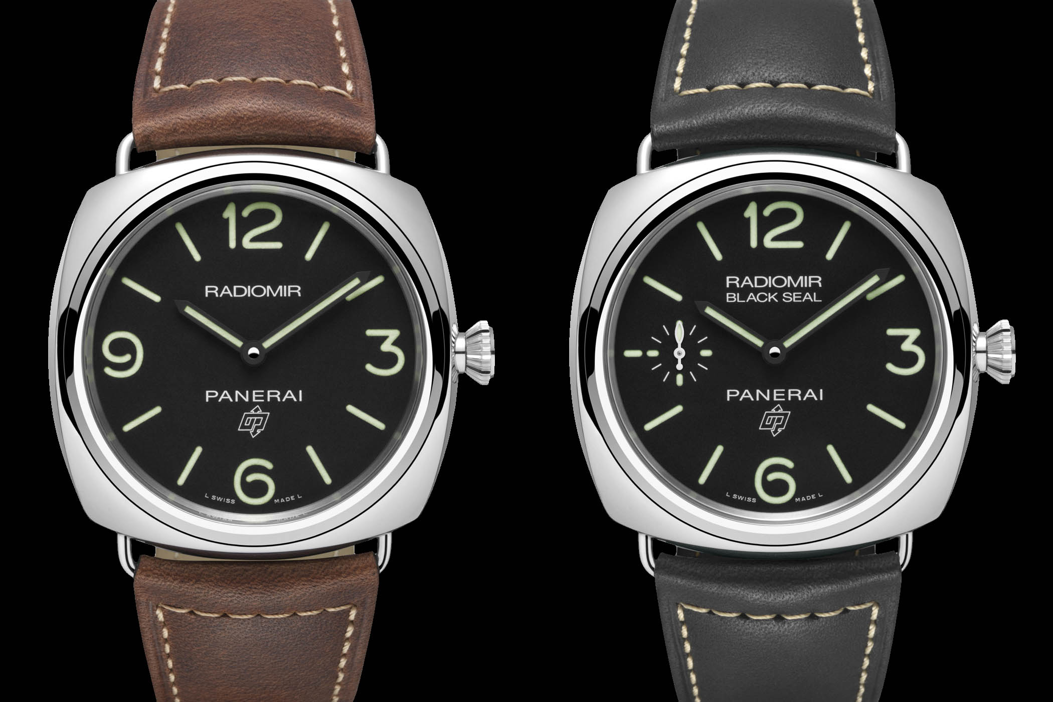 Affordable Panerai Radiomir Base 3 Days Acciaio PAM00753 and Radiomir Black Seal 3 Days Acciaio PAM00754
