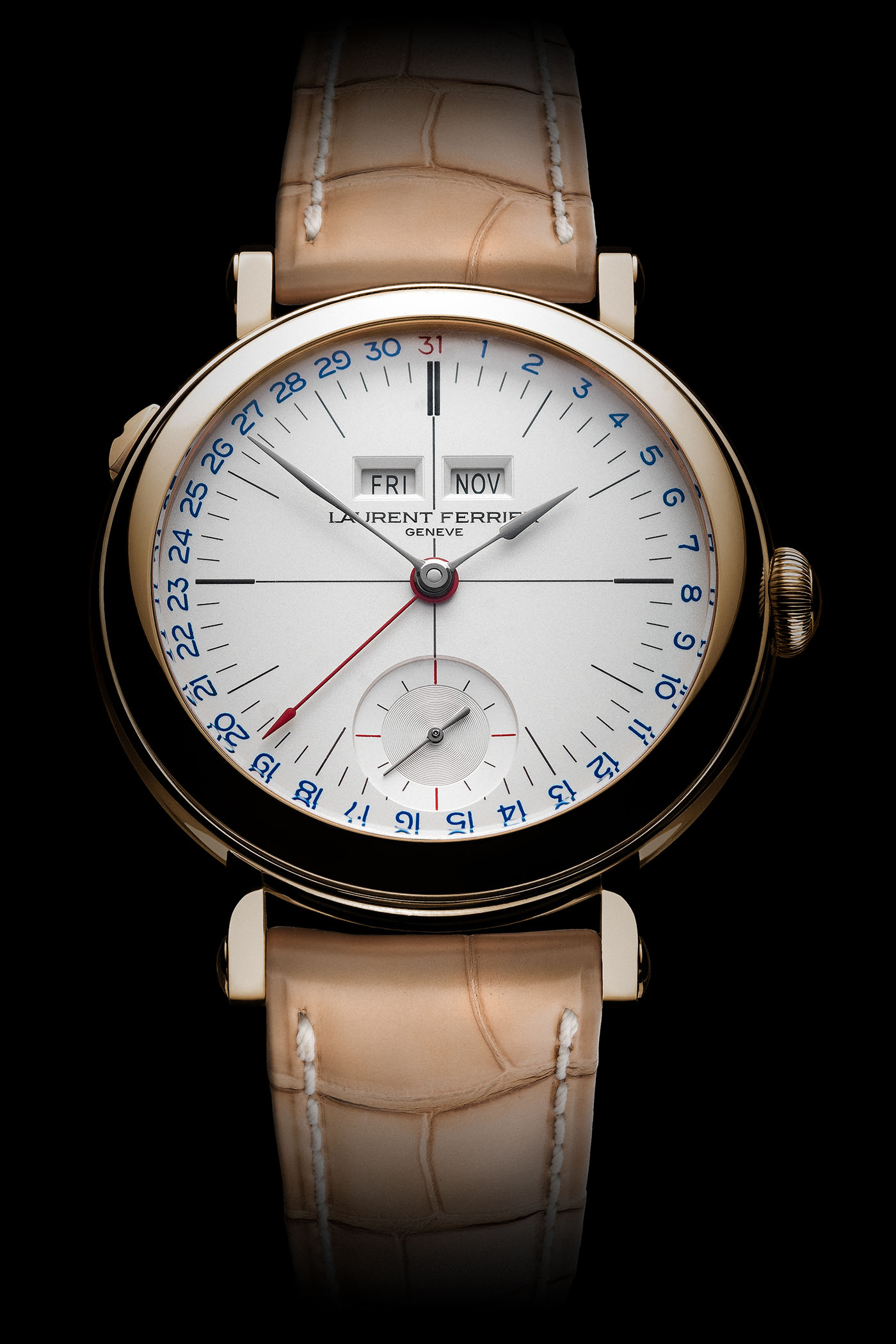 Laurent Ferrier Galet Annual Calendar School Piece Opaline Black and White - SIHH 2019