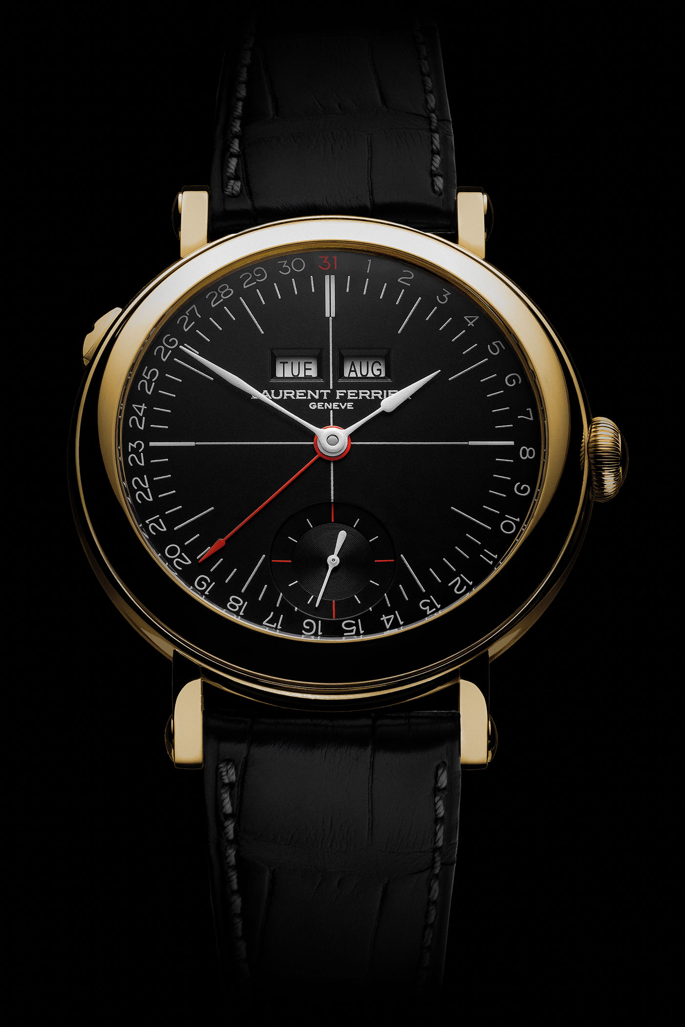 Laurent Ferrier Galet Annual Calendar School Piece Opaline Black and White - SIHH 2019