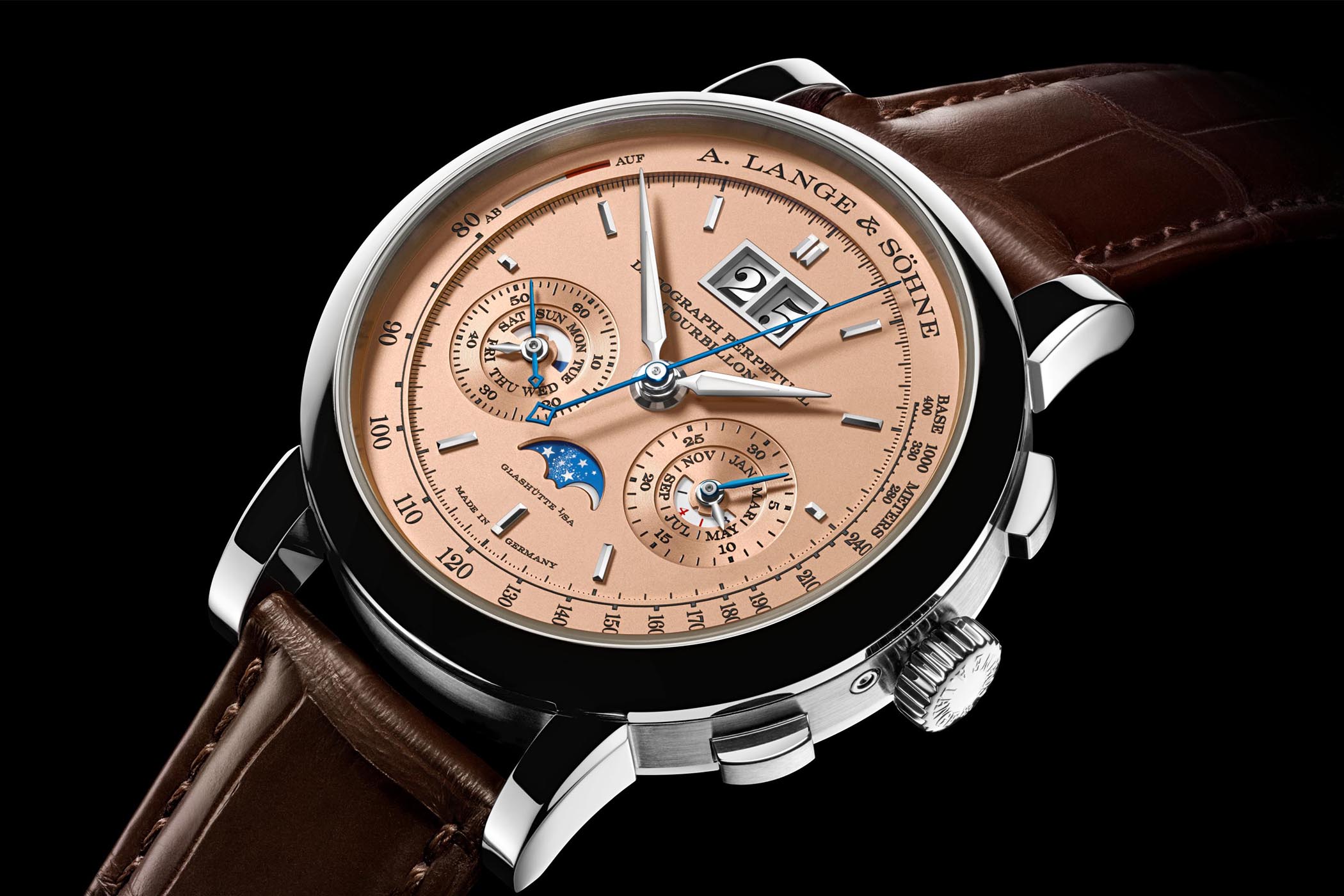 Lange Sohne Datograph Perpetual Tourbillon Pink Gold Dial salmon