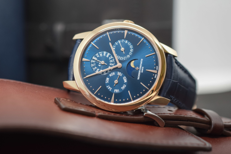 Vacheron Patrimony Perpetual Calendar Ultra-Thin Rose Gold Blue Dial