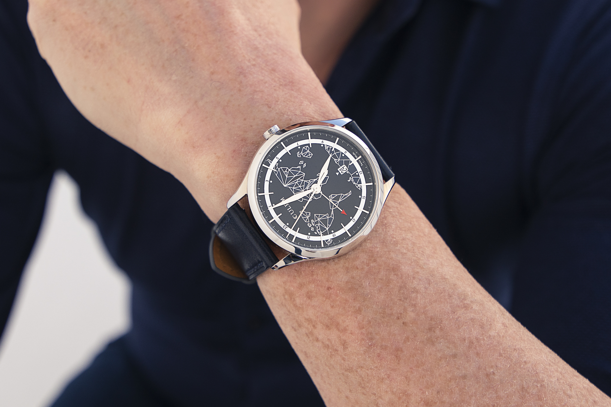 CuleM World GMT - the frame blue 1- Accessible Travelers Watch Kickstarter CuleM World GMT Accessible Travelers Watch Kickstarter