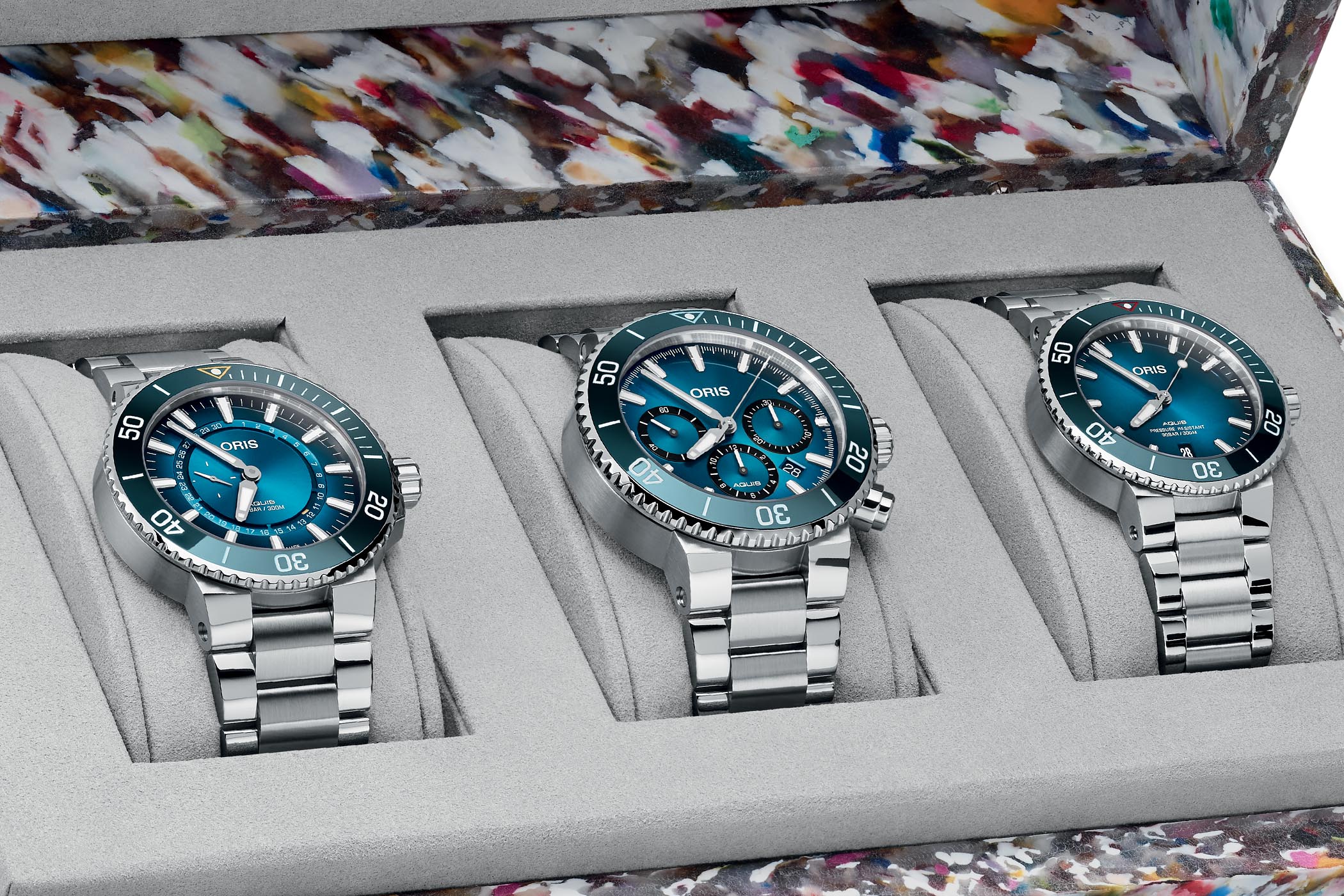 Oris Ocean Trilogy - Oris Great Barrier Reef Limited Edition III - Oris Clean Ocean Limited Edition - Oris Blue Whale Limited Edition