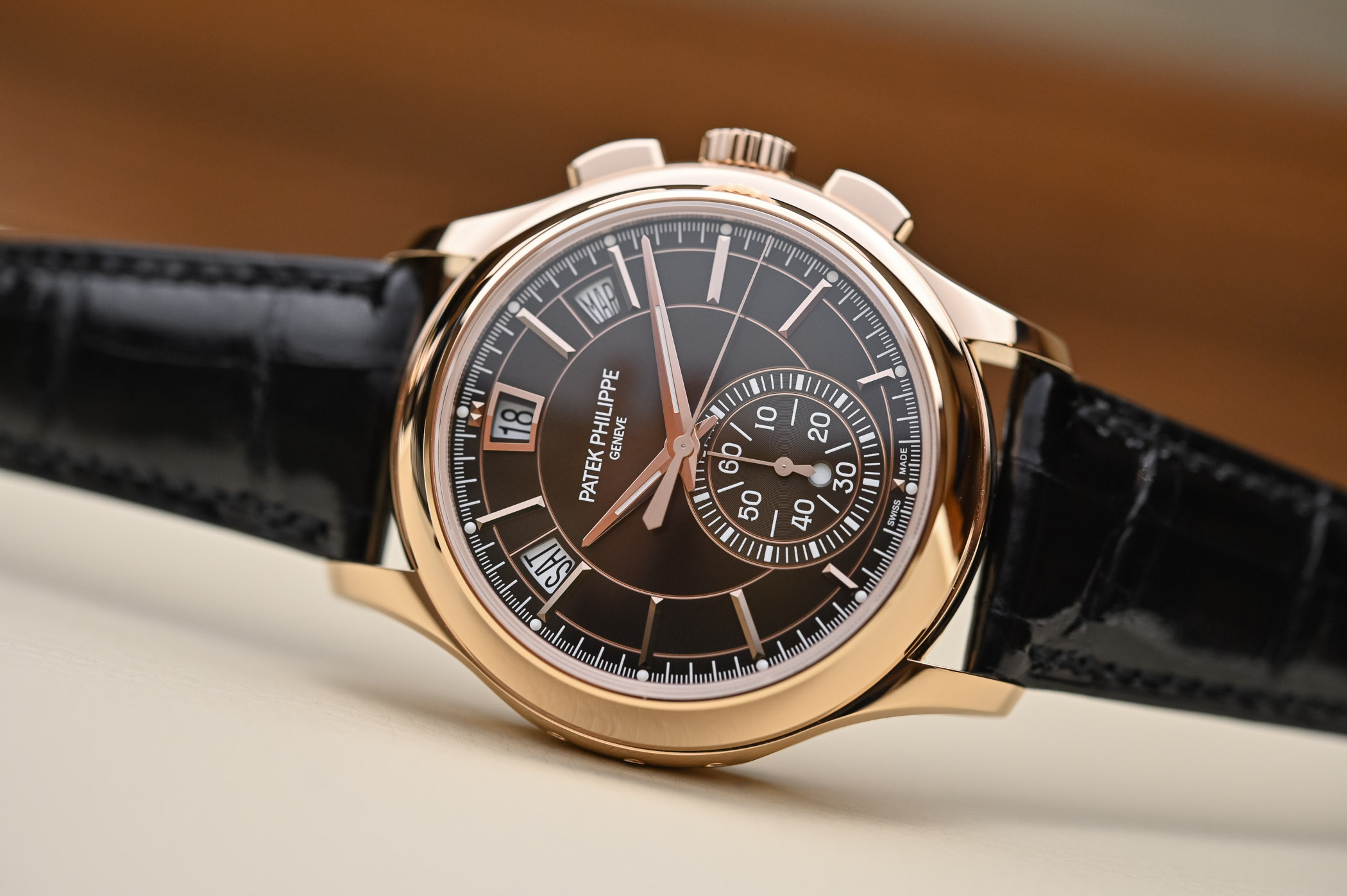 Patek Philippe Chronograph Annual Calendar 5905R-001 Pink Gold Brown Dial