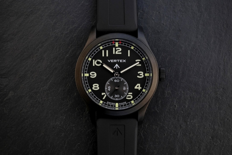 Vertex M100B black DLC Dirty Dozen Military British Watch