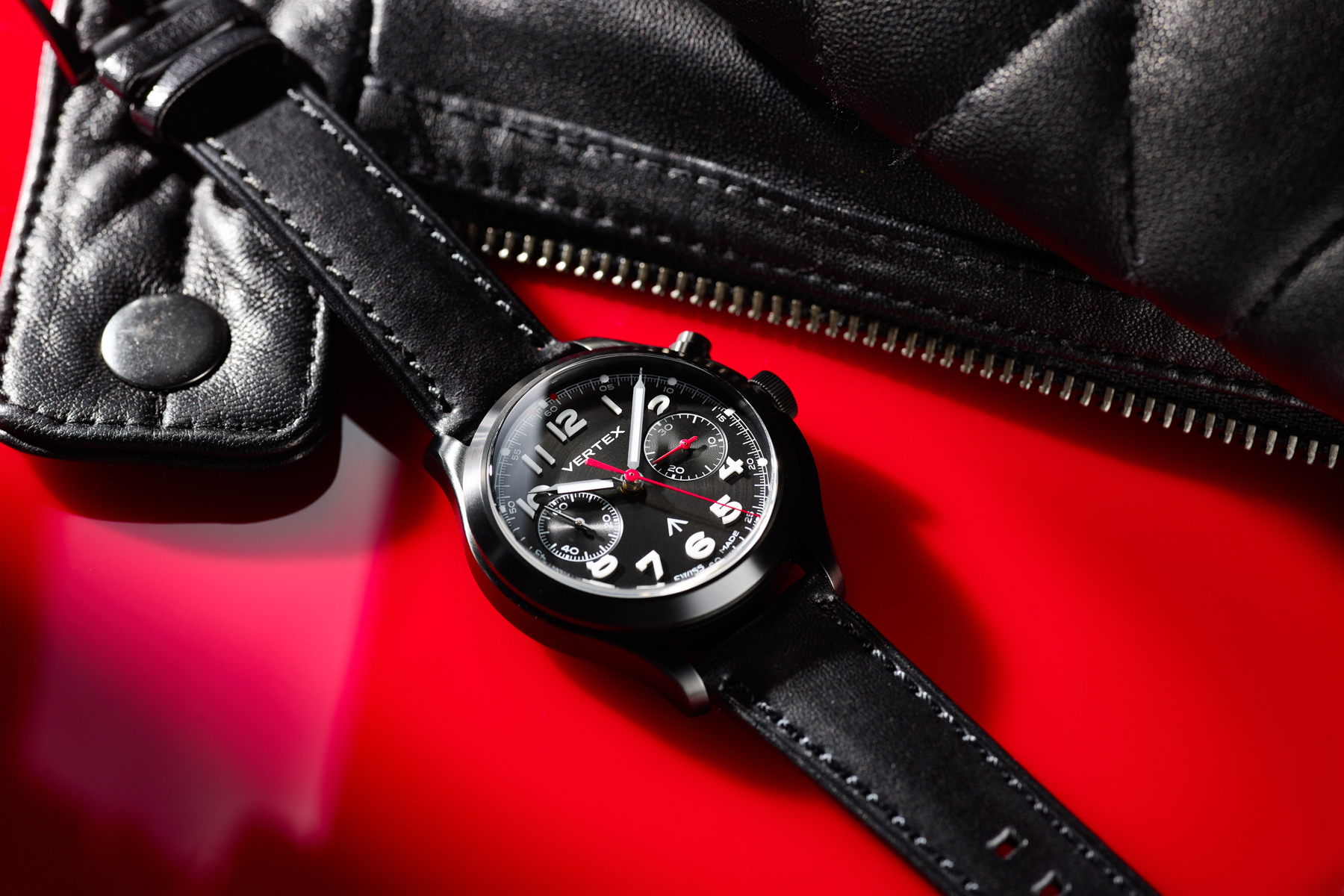 Vertex MP45B Monopusher Chronograph DLC Black