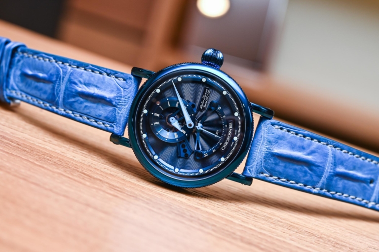 Chronoswiss Regulator Open Gear Resec Electric Blue