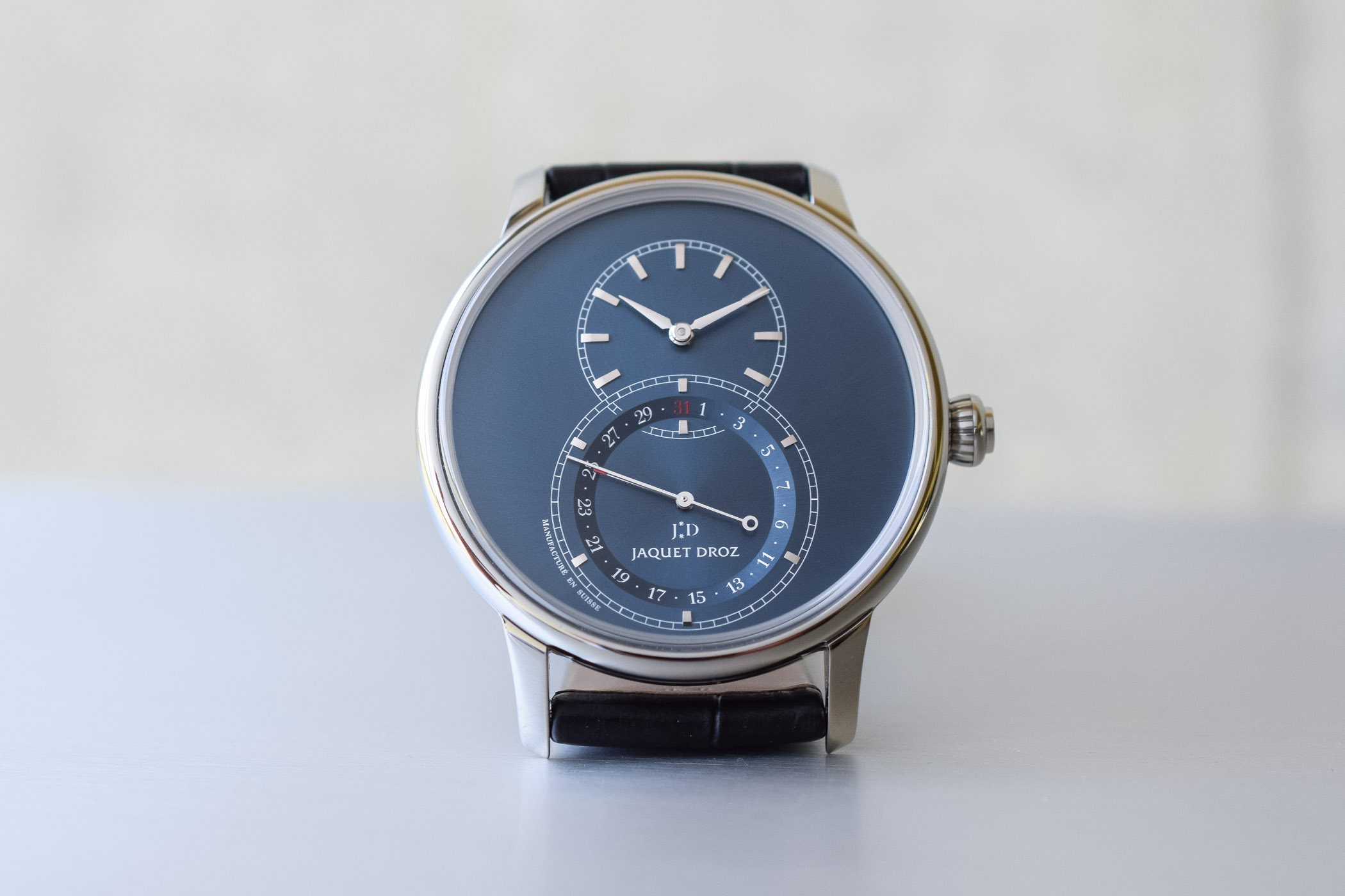 Jaquet Droz Grande Seconde Quantieme Satin-Brushed Blue
