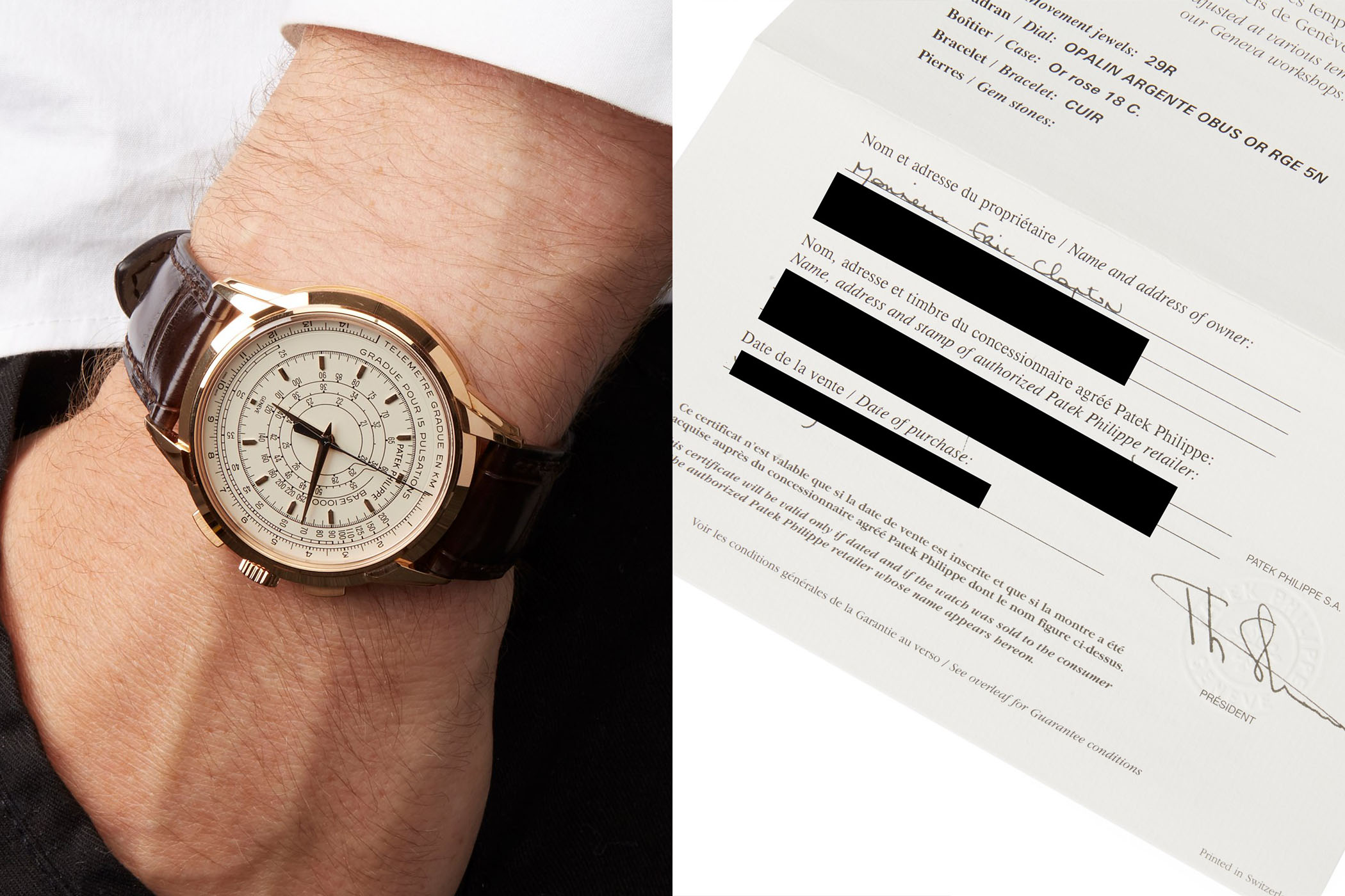 Eric Clapton Patek Philippe 5975R Chronograph 175th Anniversary For Sale