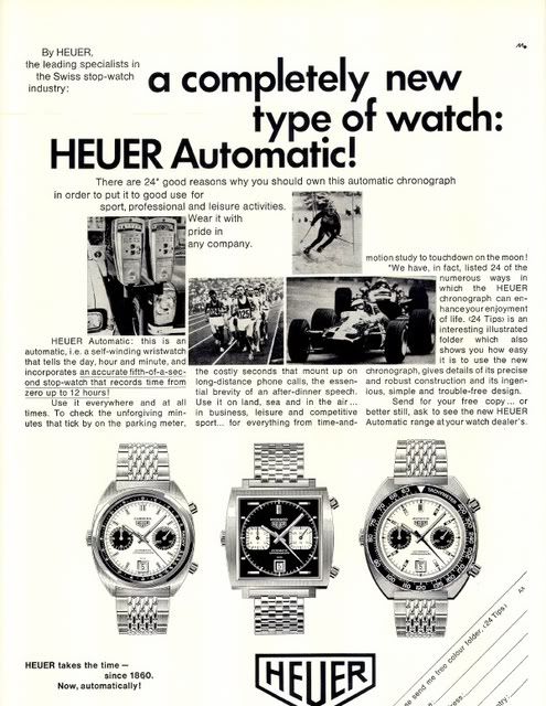 Heuer Calibre 11 Automatic chronograph advert Heuer Calibre 11 Automatic chronograph advert