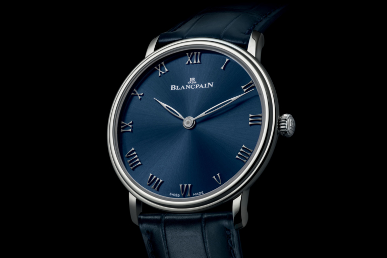 Blancpain Villeret Ultraplate Platinum Blue Dial Boutique Exclusive 6605-3440-55A