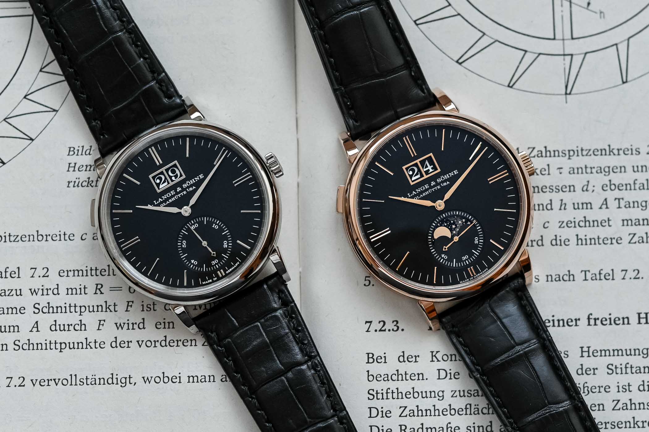 A. Lange & Söhne Saxonia Moonphase versus Outsize Date