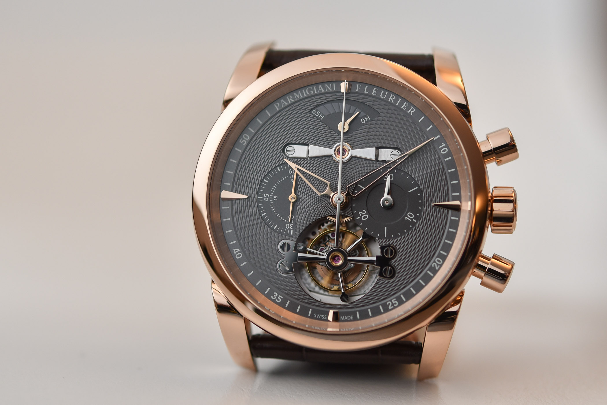 Parmigiani Fleurier Tondagraphe Pink Gold Slate Guilloche Dial