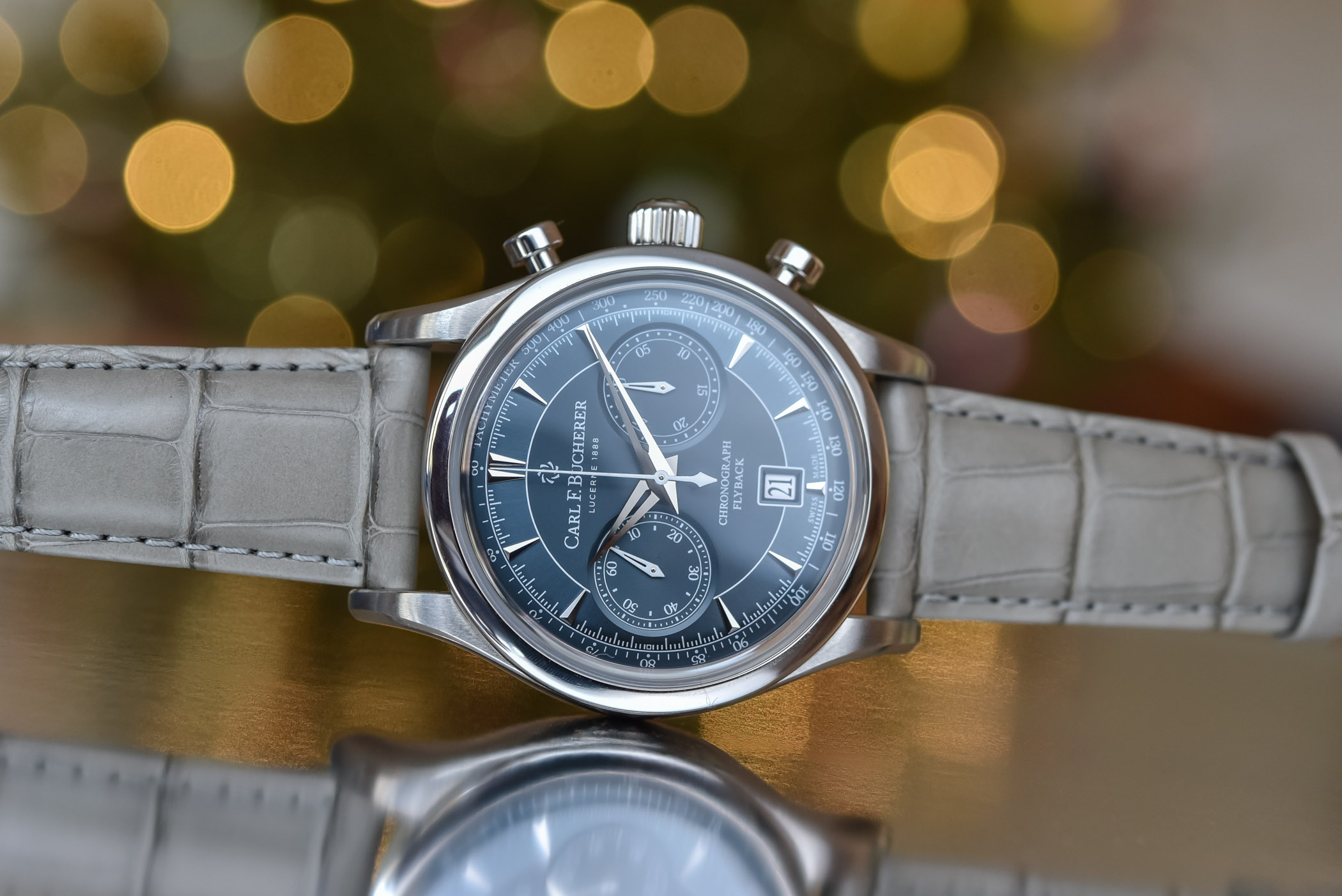 Carl F Bucherer Manero Flyback Chronograph Blue Dial Steel