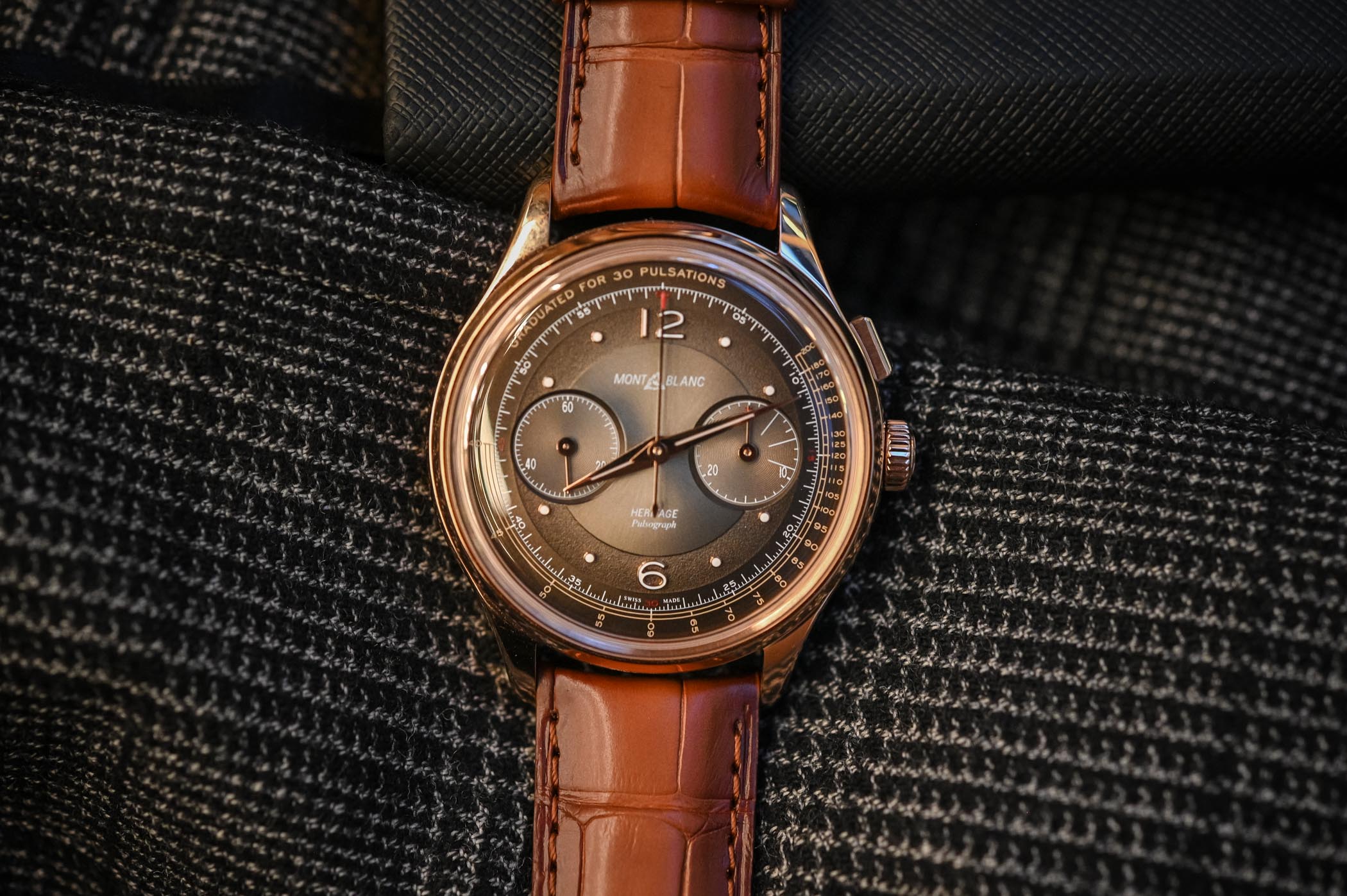 Montblanc Heritage Manufacture Pulsograph Rose Gold Brown Dial 126095