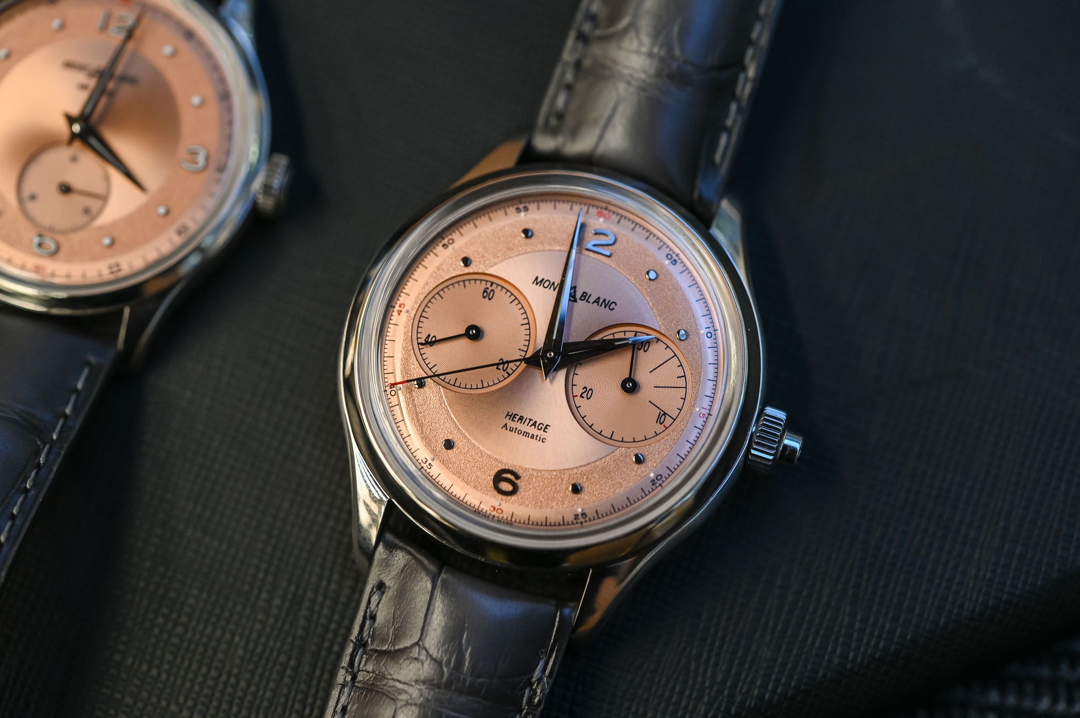 Montblanc Heritage Monopusher Chronograph steel salmon