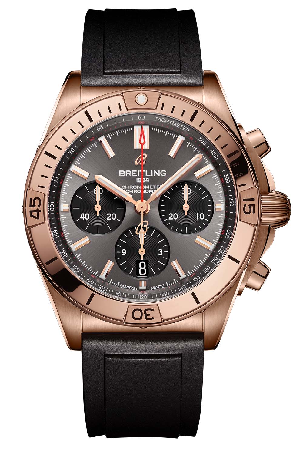 Breitling Chronomat B01 42 Grey Dial 18k red gold RB0134101B1S1 2020 Breitling Chronomat B01 42