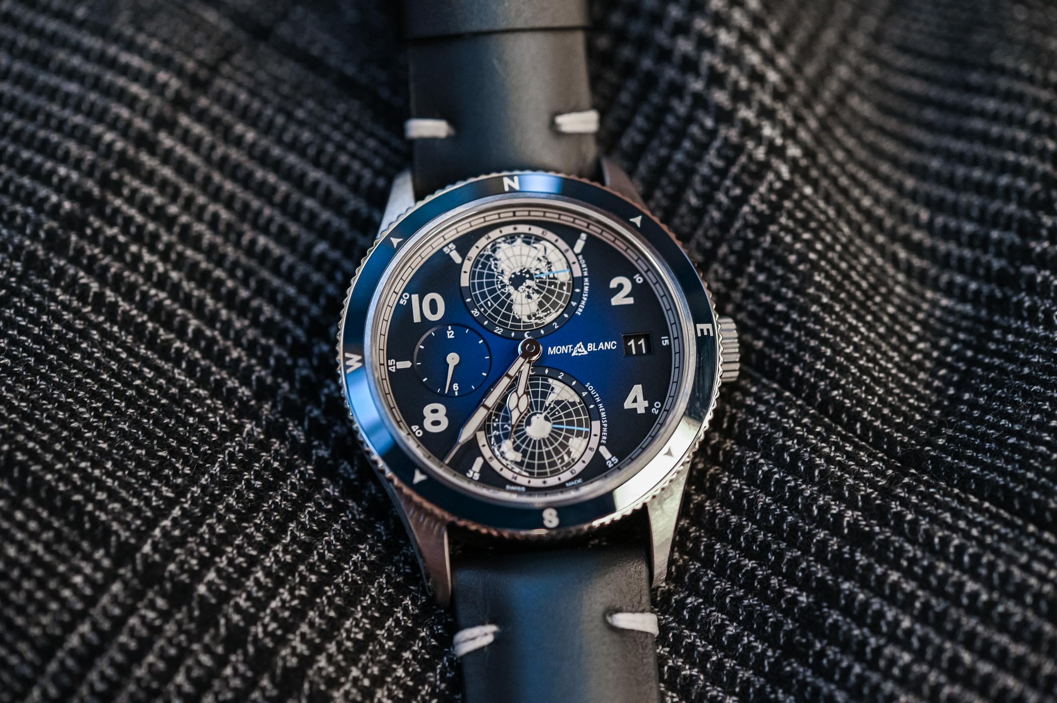 Montblanc 1858 Geosphere Titanium and Blue dial