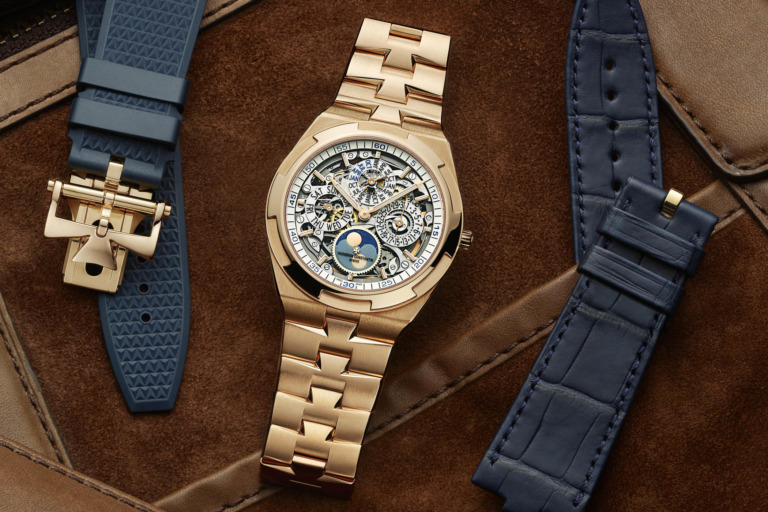 Vacheron Constantin Overseas perpetual calendar ultra-thin skeleton Pink Gold 4300V