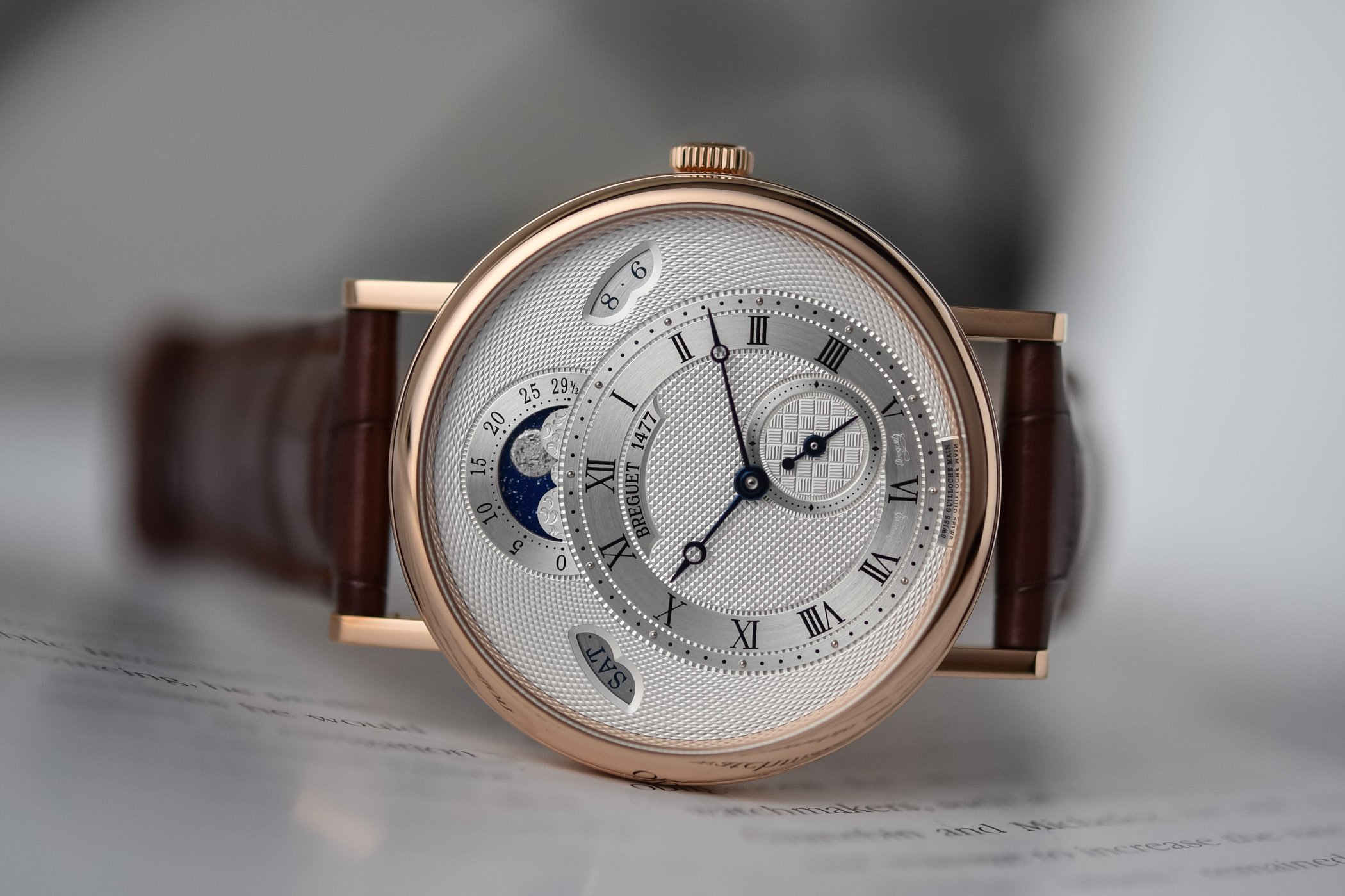 2020 Breguet Classique 7337 Moon and Calendar Chinoise pink gold silver dial