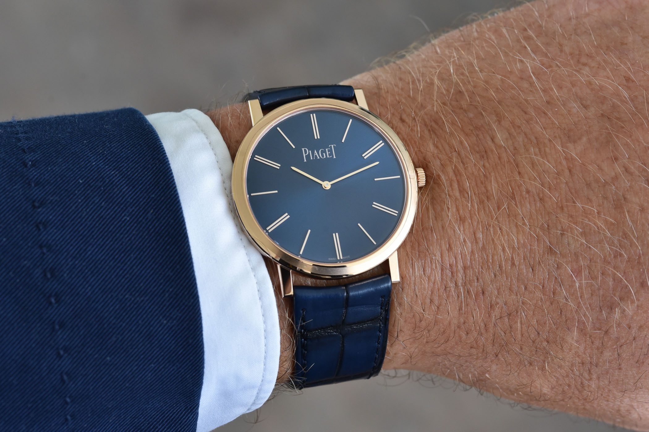 2020 Piaget Altiplano 38mm Hand-Wound blue dial pink gold G0A45050
