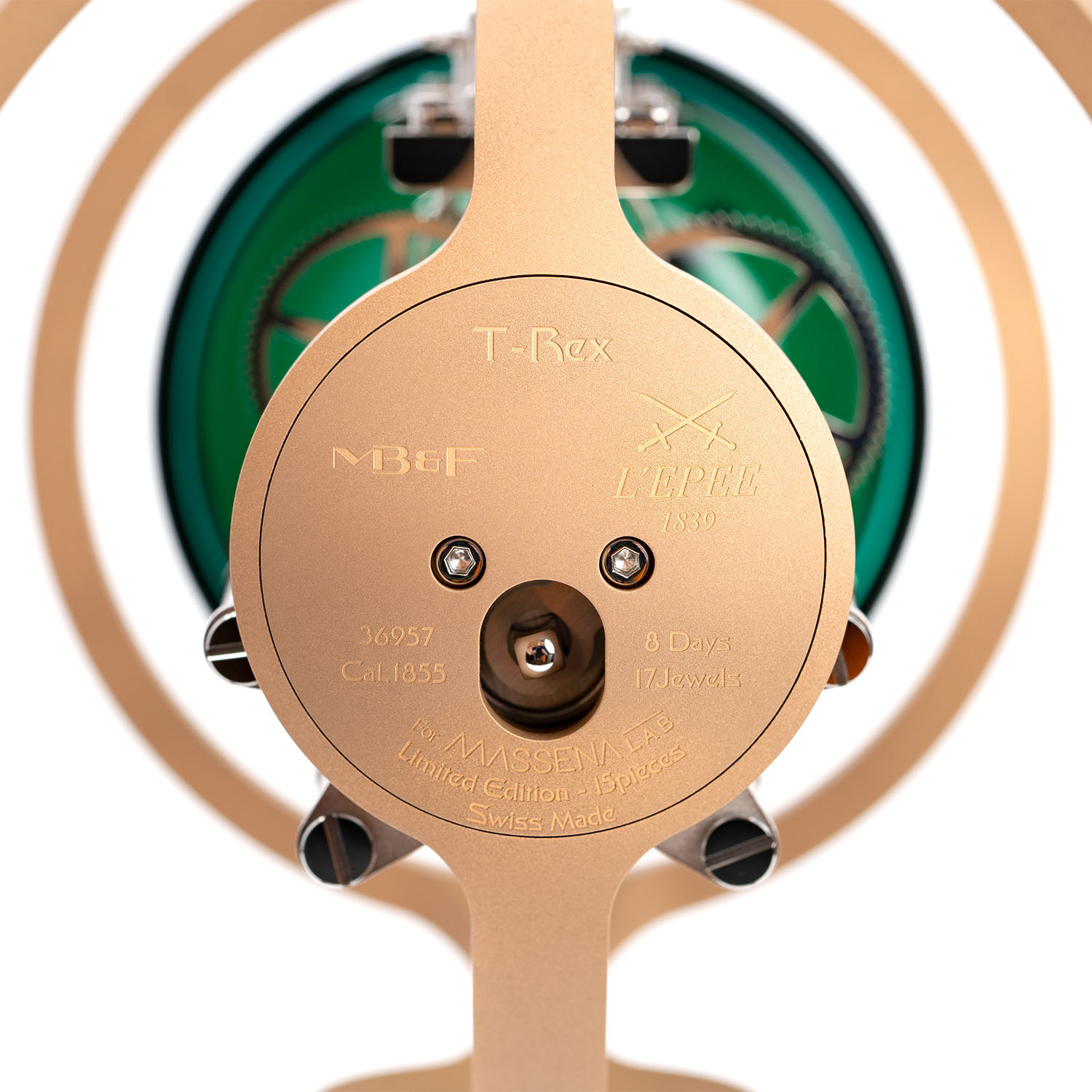 MBandF LEpee Massena LAB T-Rex Bronze Clock - 5 MB&F X L’Epée X Massena LAB T-Rex Bronze