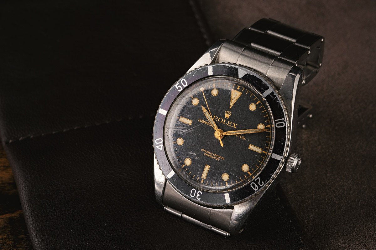 Rolex Submariner reference 6204 from 1953, the founding reference of the Submariner line