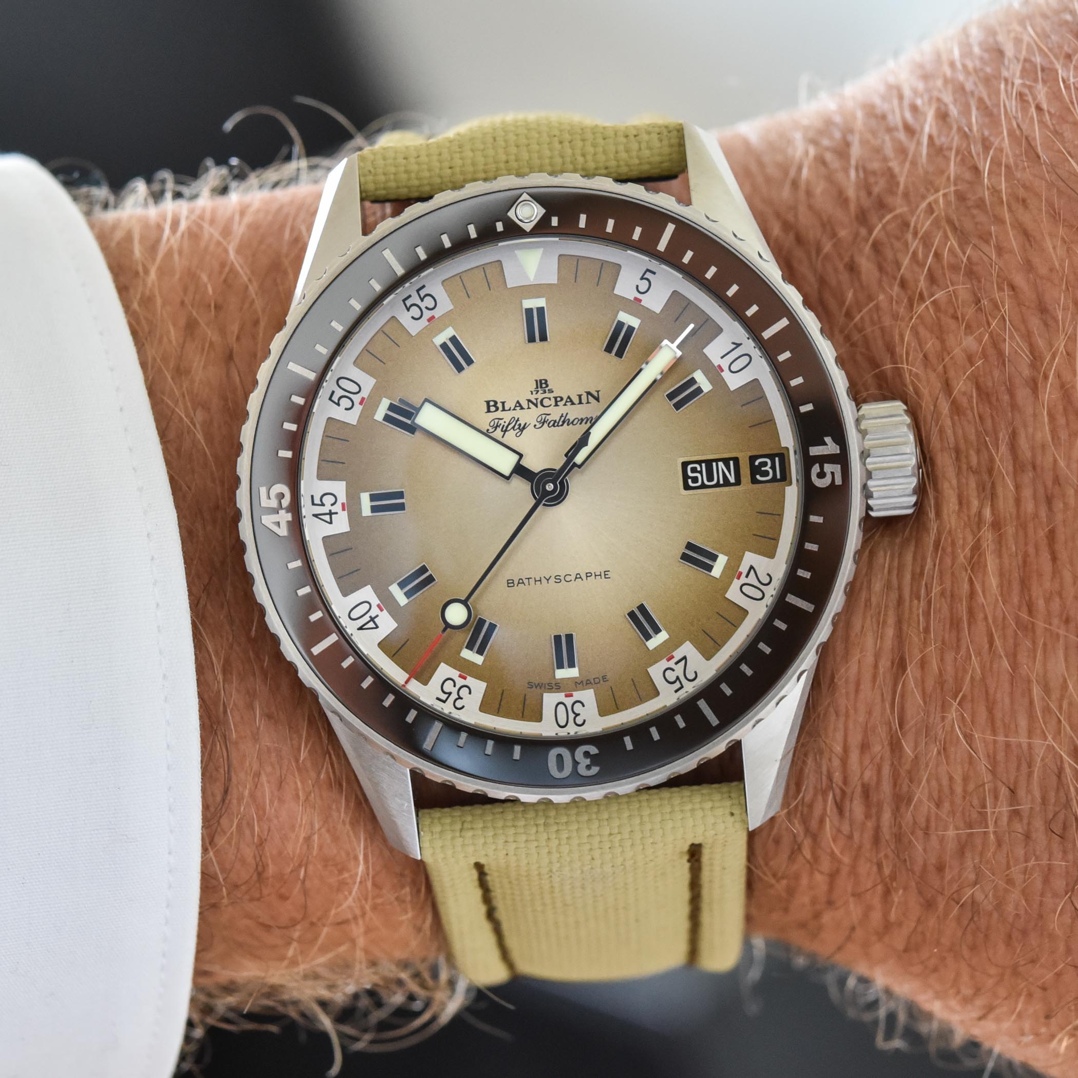 Blancpain Fifty Fathoms Bathyscaphe Day Date Desert Edition - 2 Blancpain Fifty Fathoms Bathyscaphe Day Date Desert Edition - 2