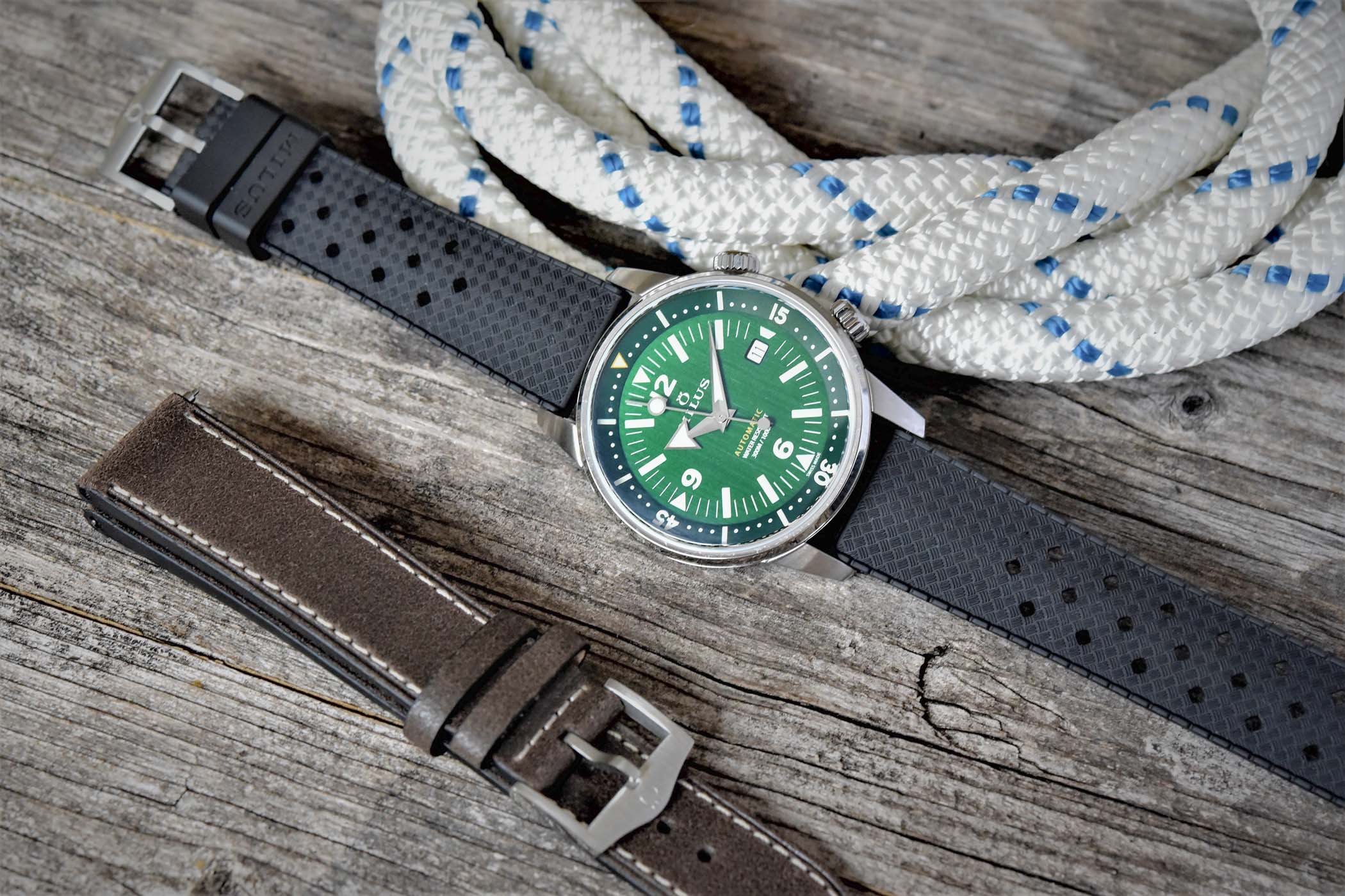 Milus Archimedes Wild Green compressor dive watch
