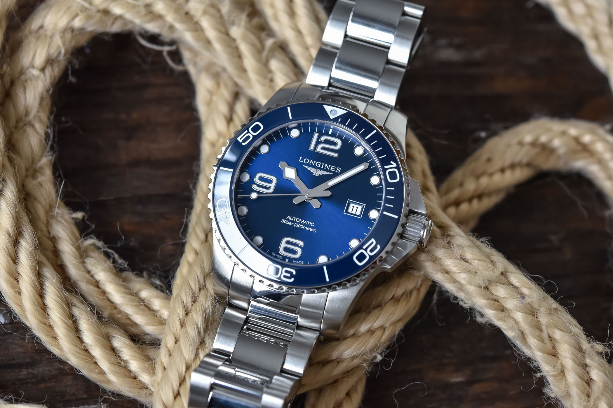 Longines HydroConquest 43mm blue dial ceramic bezel - L3.782.4.96.6