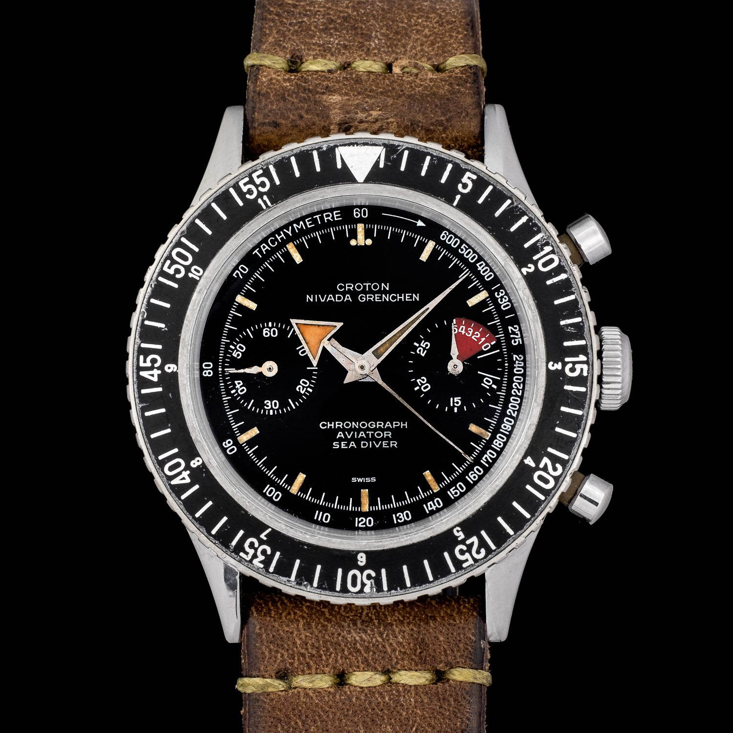 Vintage Croton Nivada Grenchen Chronomaster - 1 Photo by watchfid.com