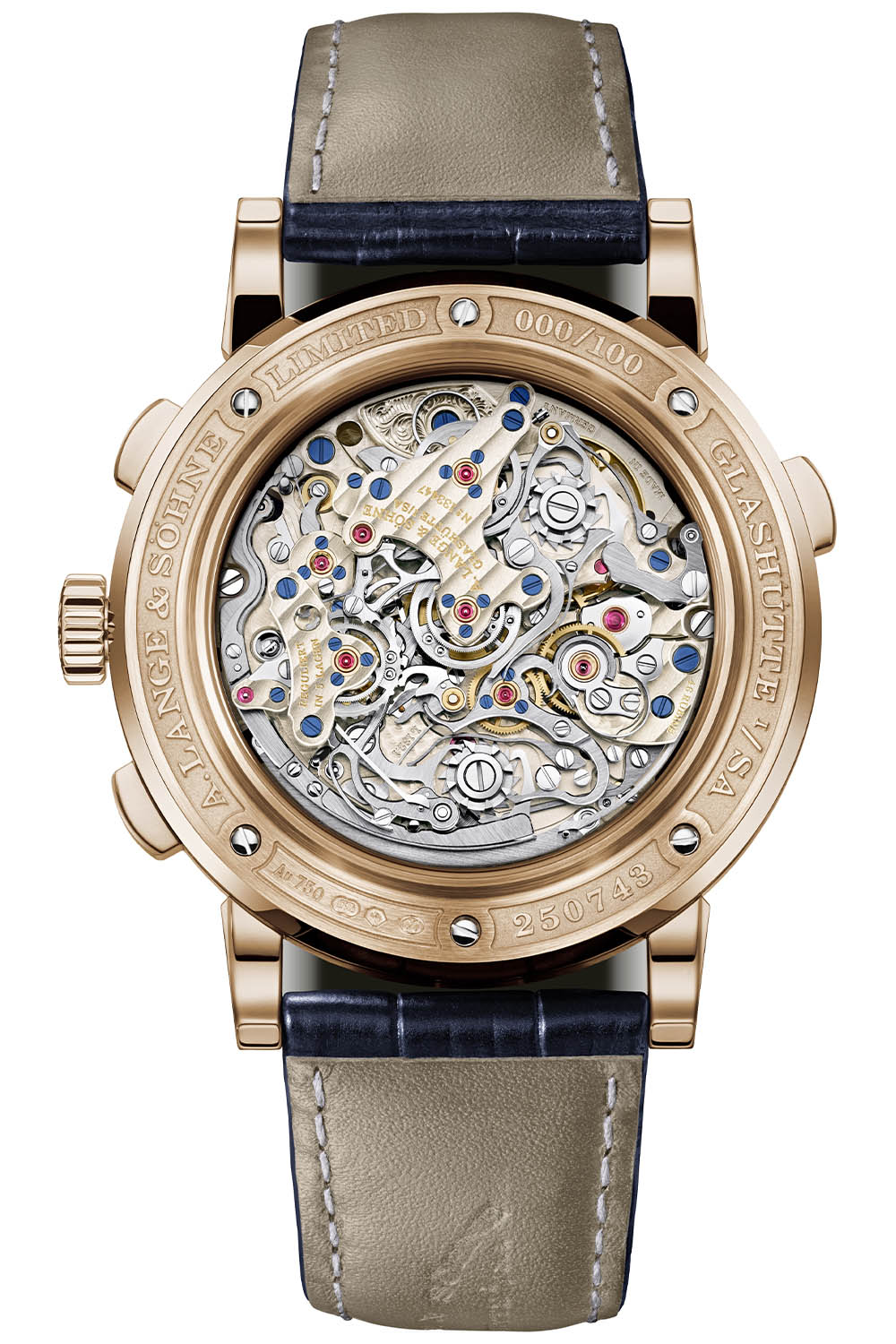 A Lange Sohne Triple Split Pink Gold Blue Dial 424.037F - 6 A. Lange & Söhne Triple Split Pink Gold Blue Dial 424.037F