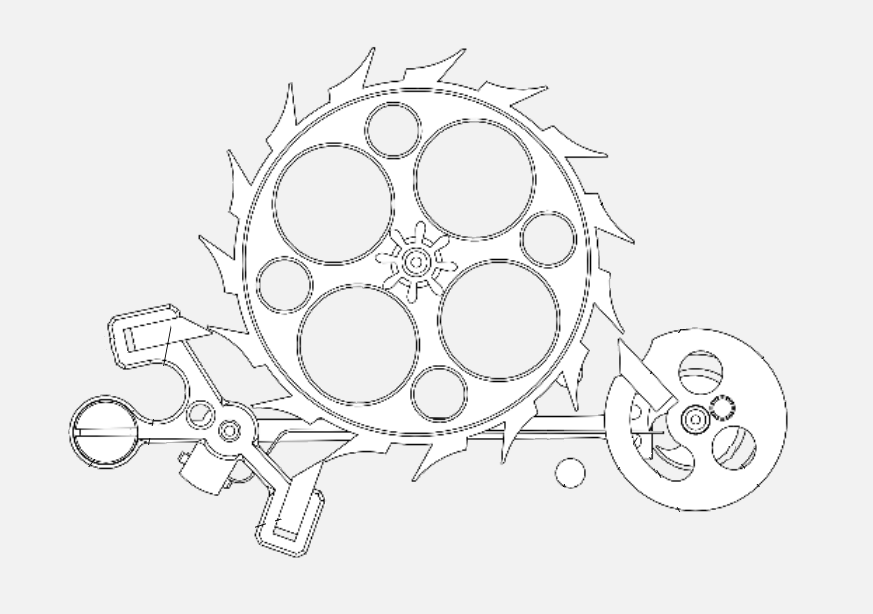 Echappement Libre Excentrique Brivet Naudot The modern version of the Richard Escapement, the open-source Libre Excentrique Escapement – it now incorporates jewels for reduced friction and increased longevity