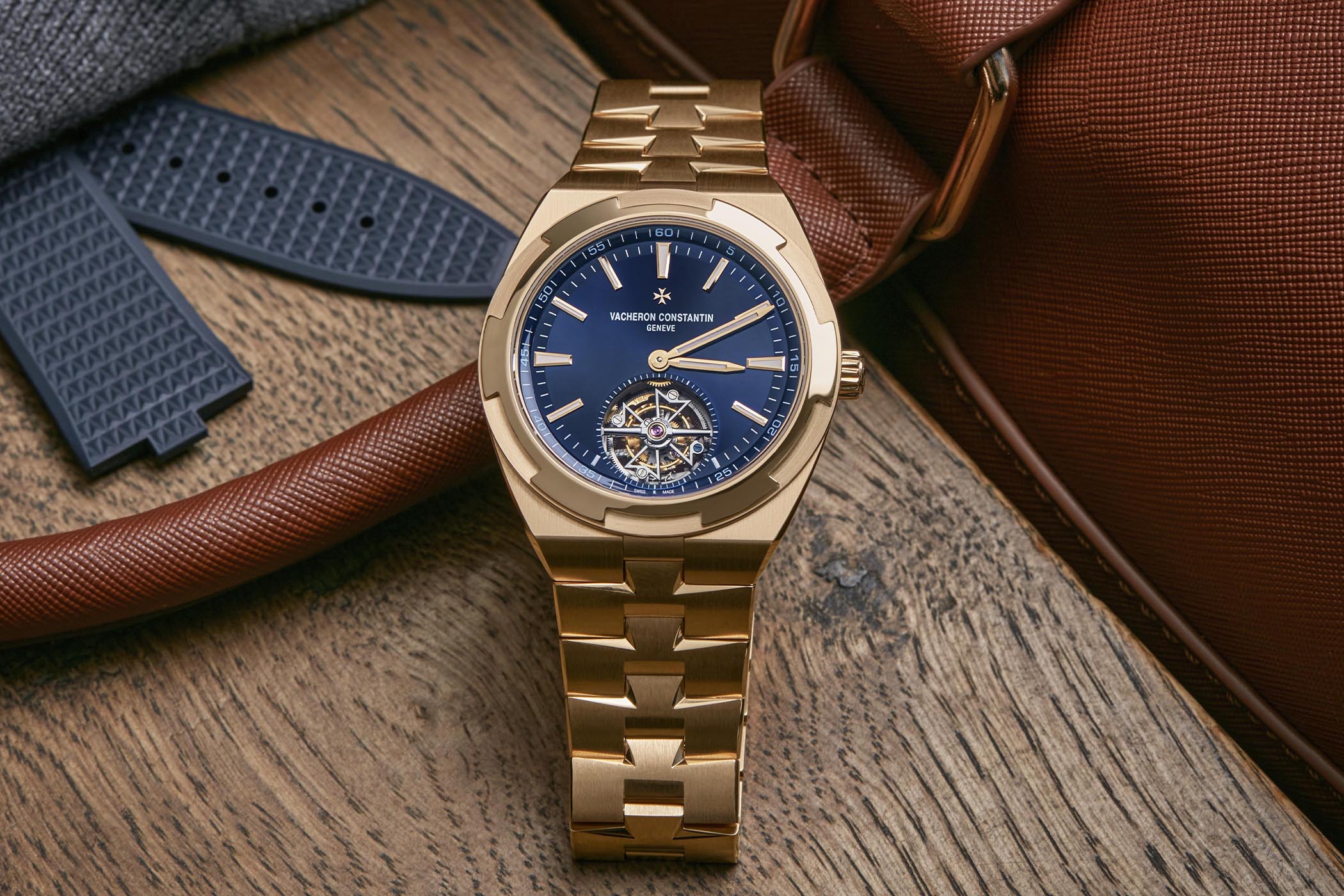 Vacheron Constantin Overseas Tourbillon Pink Gold Blue Dial 6000V-110R-B733
