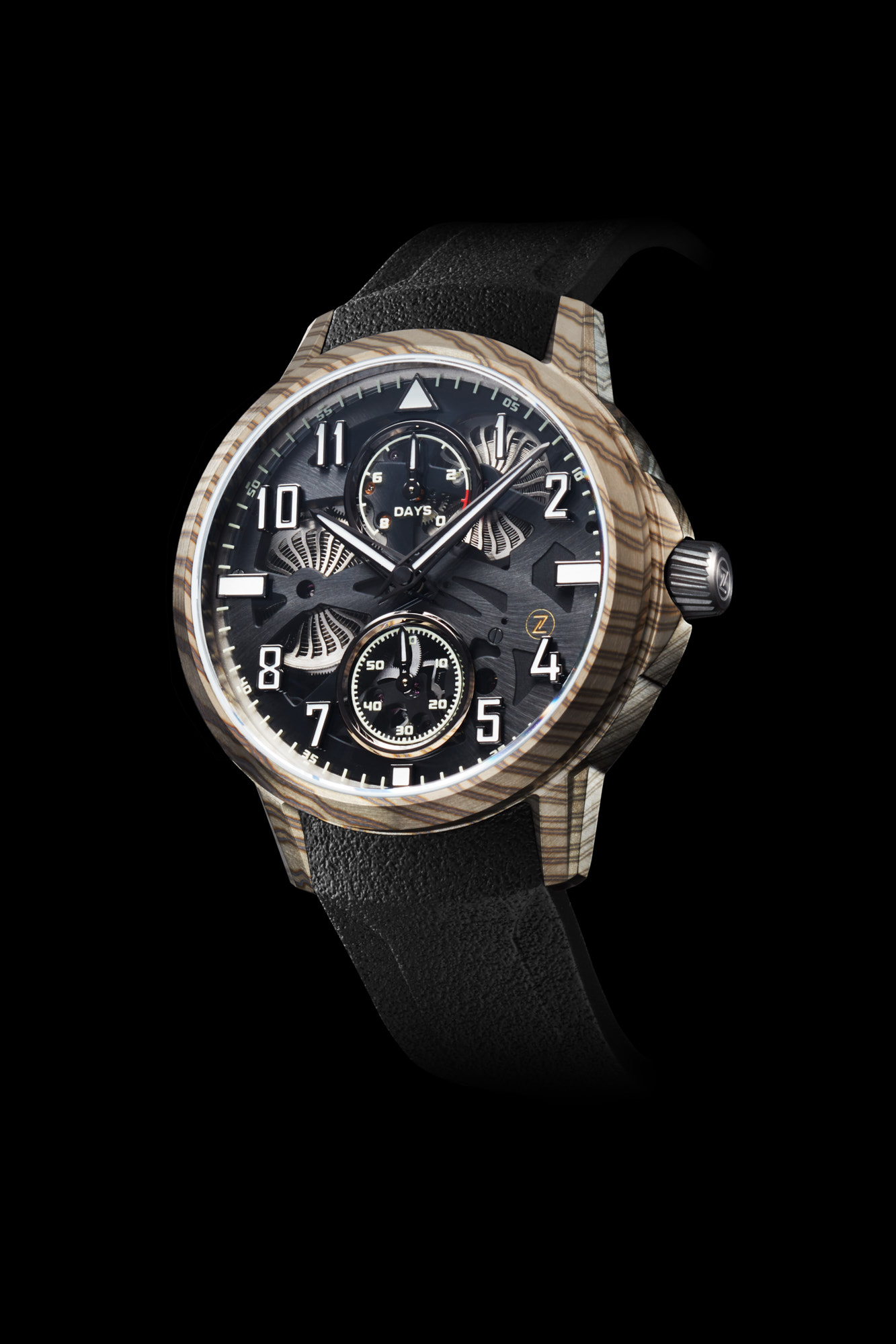 Zelos Mirage 2 Eight-Day Skeleton - ZircTi Yellow on rubber Zelos Mirage 2 Eight-Day Skeleton