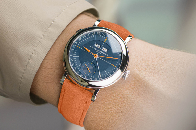 Laurent Ferrier Montre Ecole Annual Calendar Navy Orange Serie Aterlier II