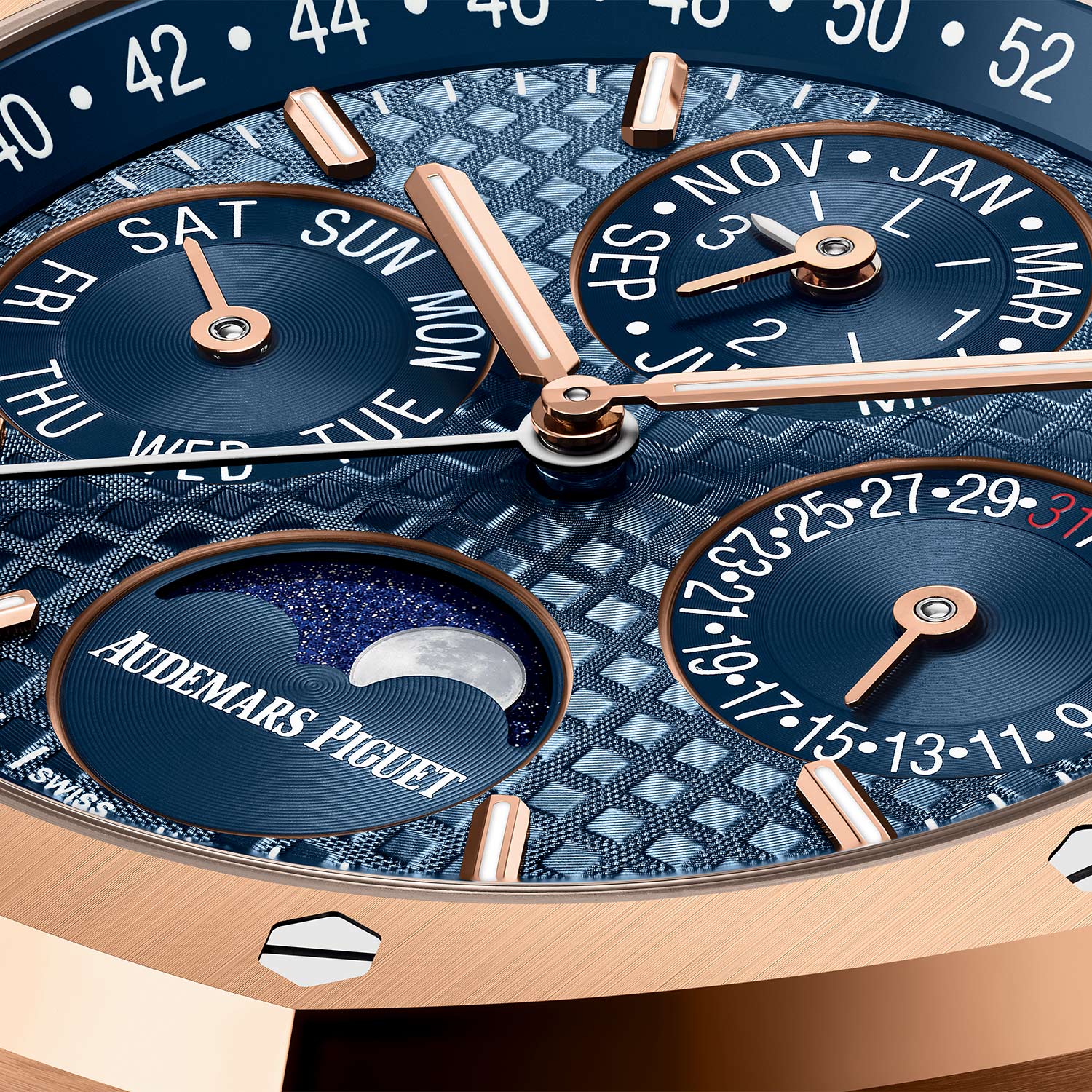 Audemars Piguet Royal Oak Perpetual Calendar 41mm pink gold new shade of blue 2021 - 26574OR.OO.1220OR.03 - 2 Audemars Piguet Royal Oak Perpetual Calendar 41mm pink gold new shade of blue 2021 - 26574OR.OO.1220OR.03