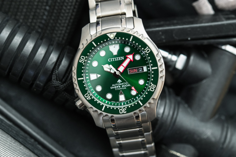 Citizen Promaster Marine Automatic Diver 200m Super Titanium Green Dial NY0100-50XE
