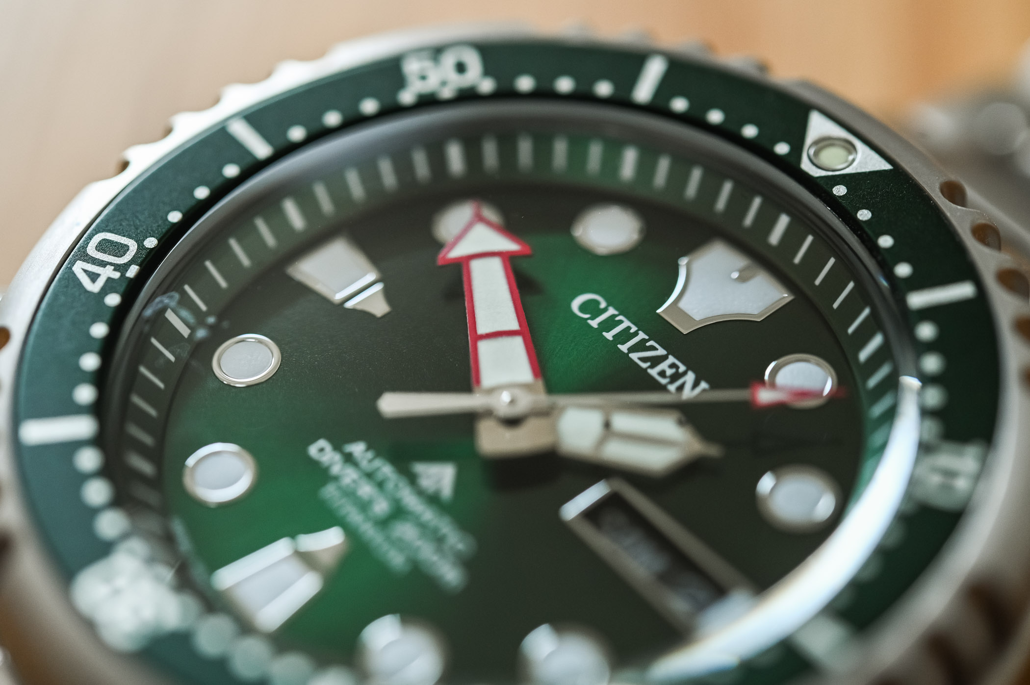 Citizen Promaster Marine Automatic Diver 200m Super Titanium Green Dial NY0100-50XE - review - 9 Citizen Promaster Marine Automatic Diver 200m Super Titanium Green Dial NY0100-50XE
