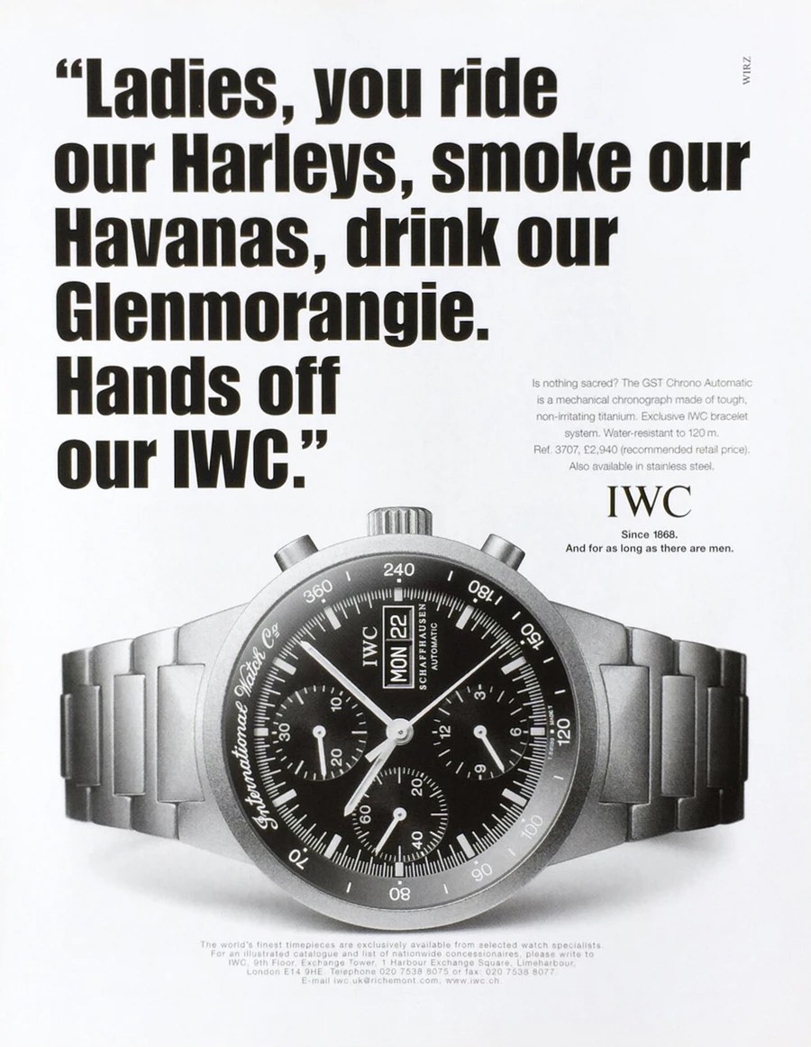 Retrospective Gunter Blumlein - IWC restructuration - IWC Adverts - 1 Retrospective Gunter Blumlein - IWC restructuration - IWC Adverts - 1