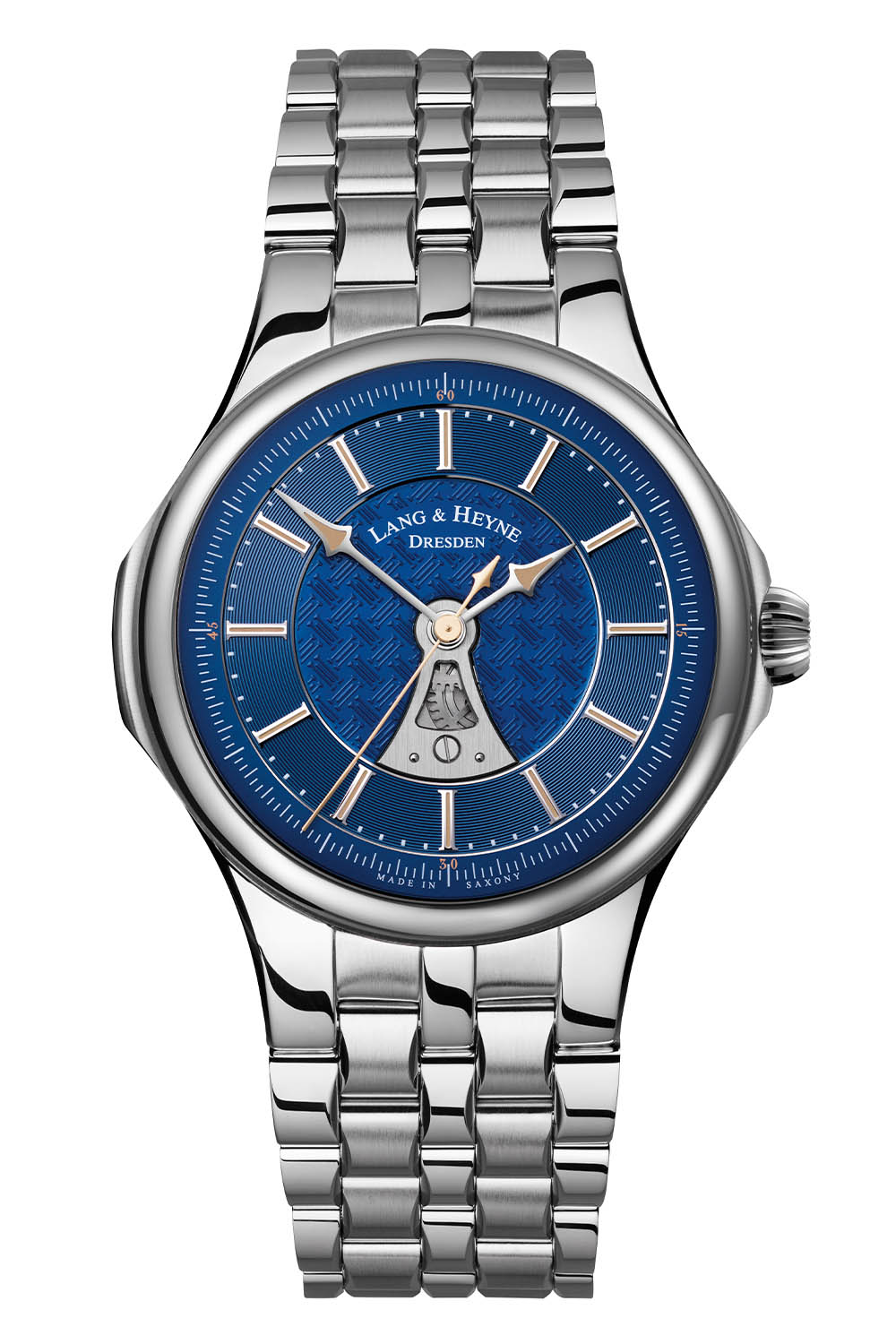 Lang and Heyne Hektor Sports Watch integrated bracelet Blue Dial Lang and Heyne Hektor Sports Watch integrated bracelet Blue Dial