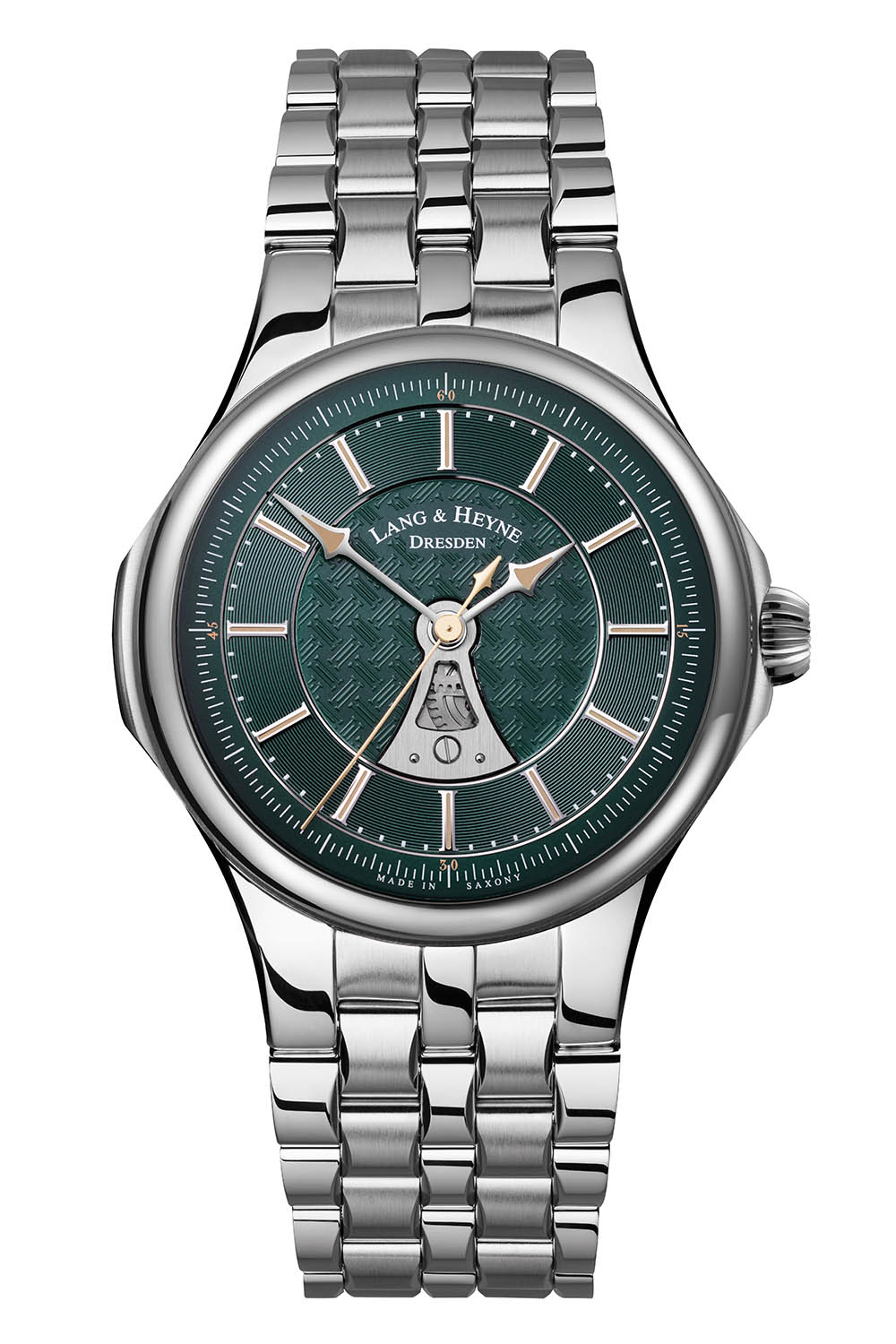 Lang and Heyne Hektor Sports Watch integrated bracelet Green Dial Lang & Heyne Hektor Sports Watch With Integrated Bracelet Green