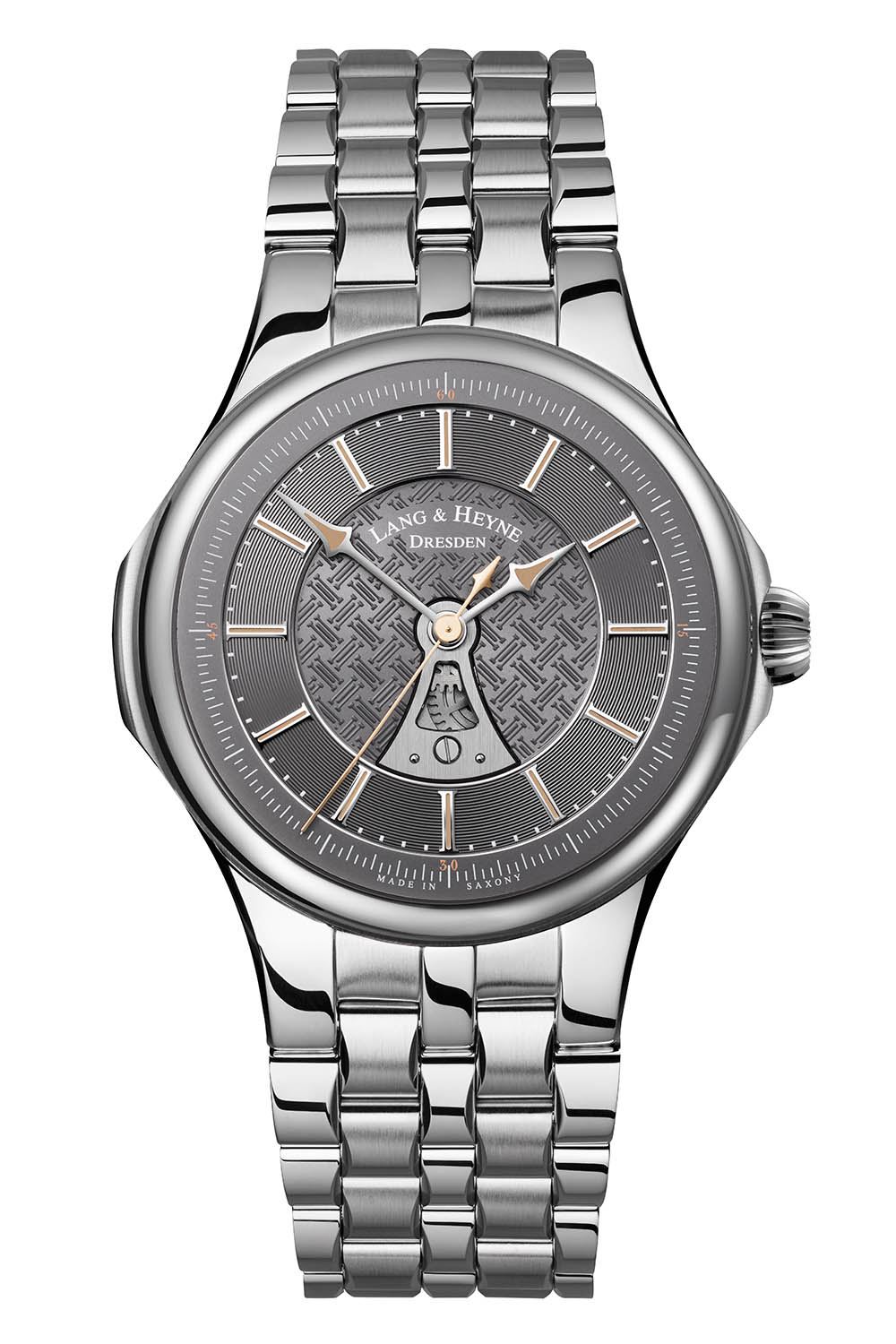 Lang and Heyne Hektor Sports Watch integrated bracelet Grey Dial Lang & Heyne Hektor Sports Watch With Integrated Bracelet Grey