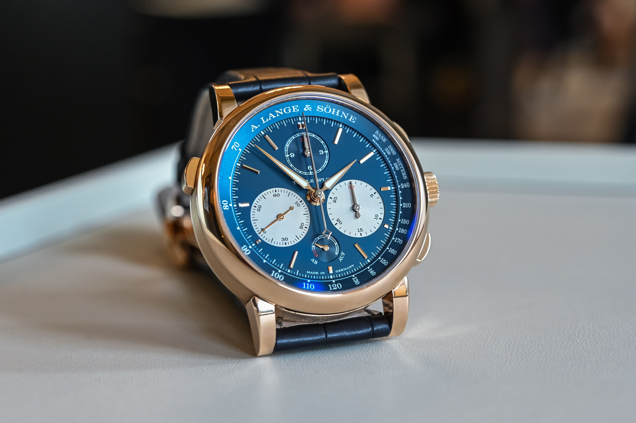 A. Lange & Söhne Triple Split Pink Gold and Blue Dial 424.037F